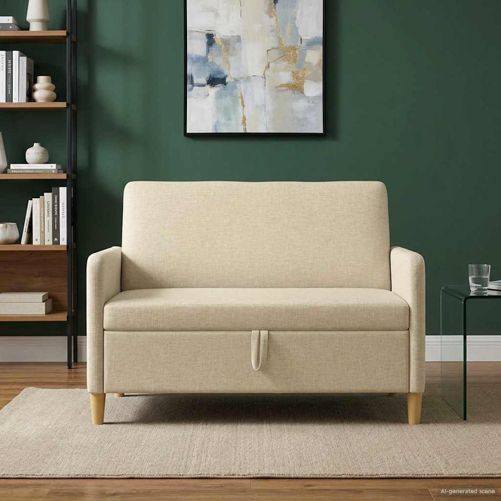vidaXL Bank met opslag Lichtgrijs 72 x 78 x 87 cm Polyester