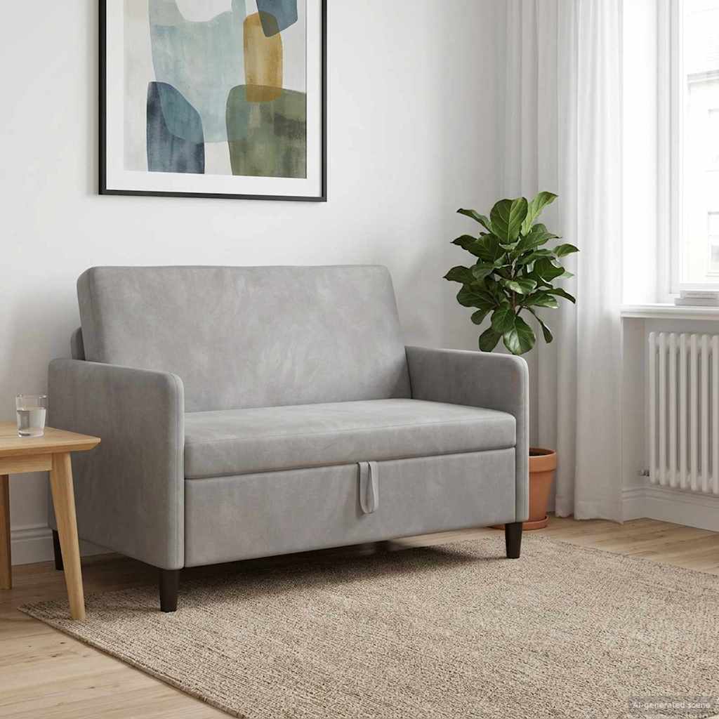 vidaXL Bank met opslag Lichtgrijs 72 x 78 x 87 cm Polyester