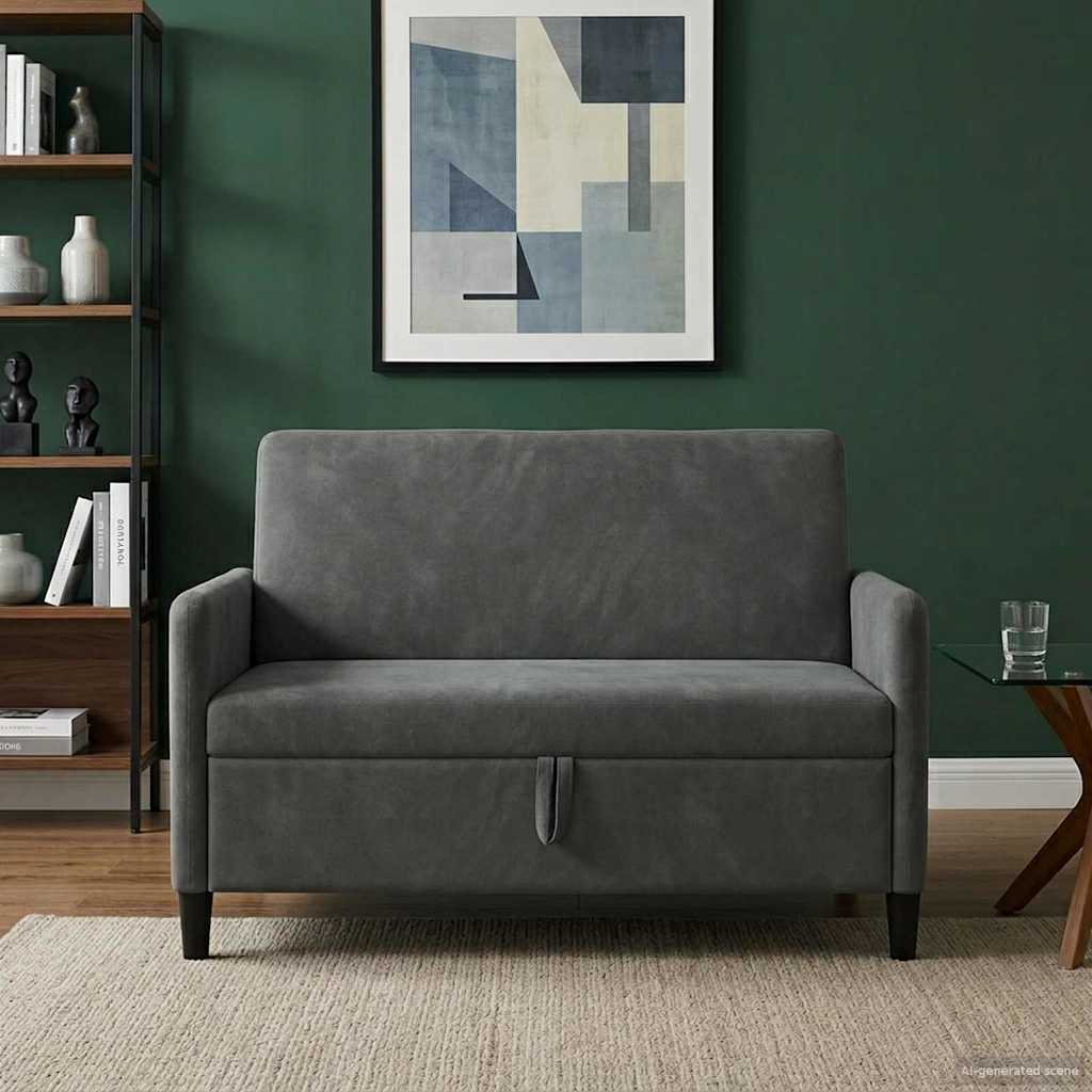vidaXL Bank met opslag Lichtgrijs 72 x 78 x 87 cm Polyester
