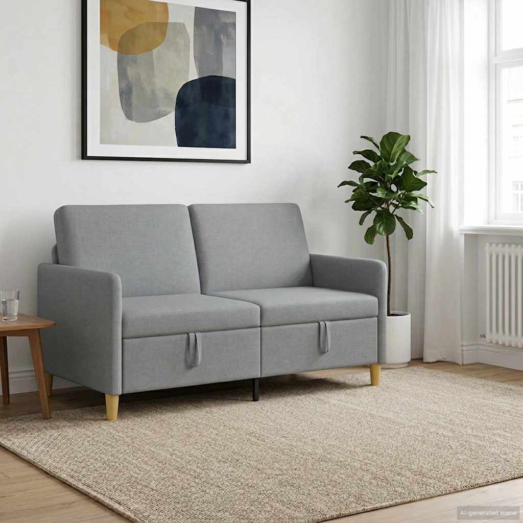 vidaXL Bank met opslag Lichtgrijs 72 x 78 x 87 cm Polyester