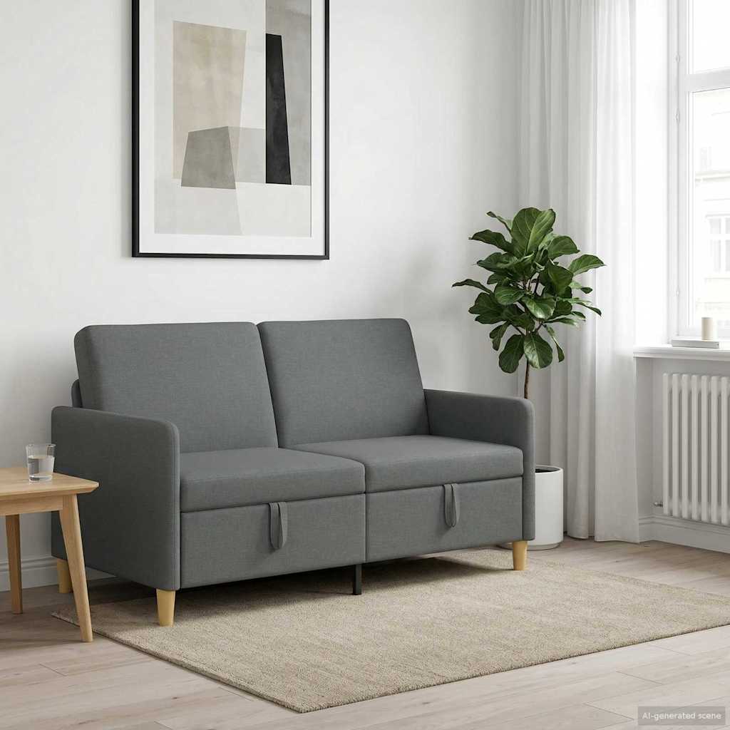 vidaXL Bank met opslag Lichtgrijs 72 x 78 x 87 cm Polyester