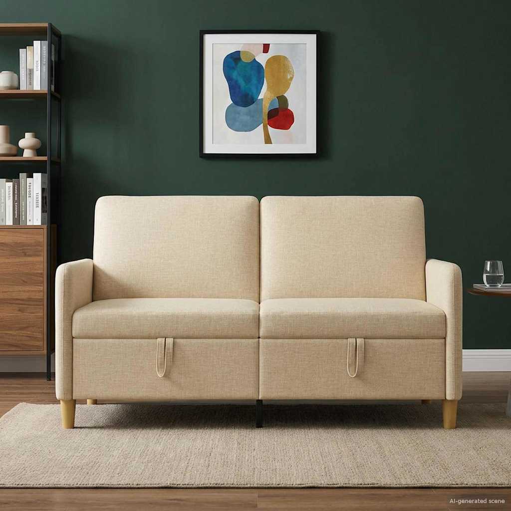 vidaXL Bank met opslag Lichtgrijs 72 x 78 x 87 cm Polyester