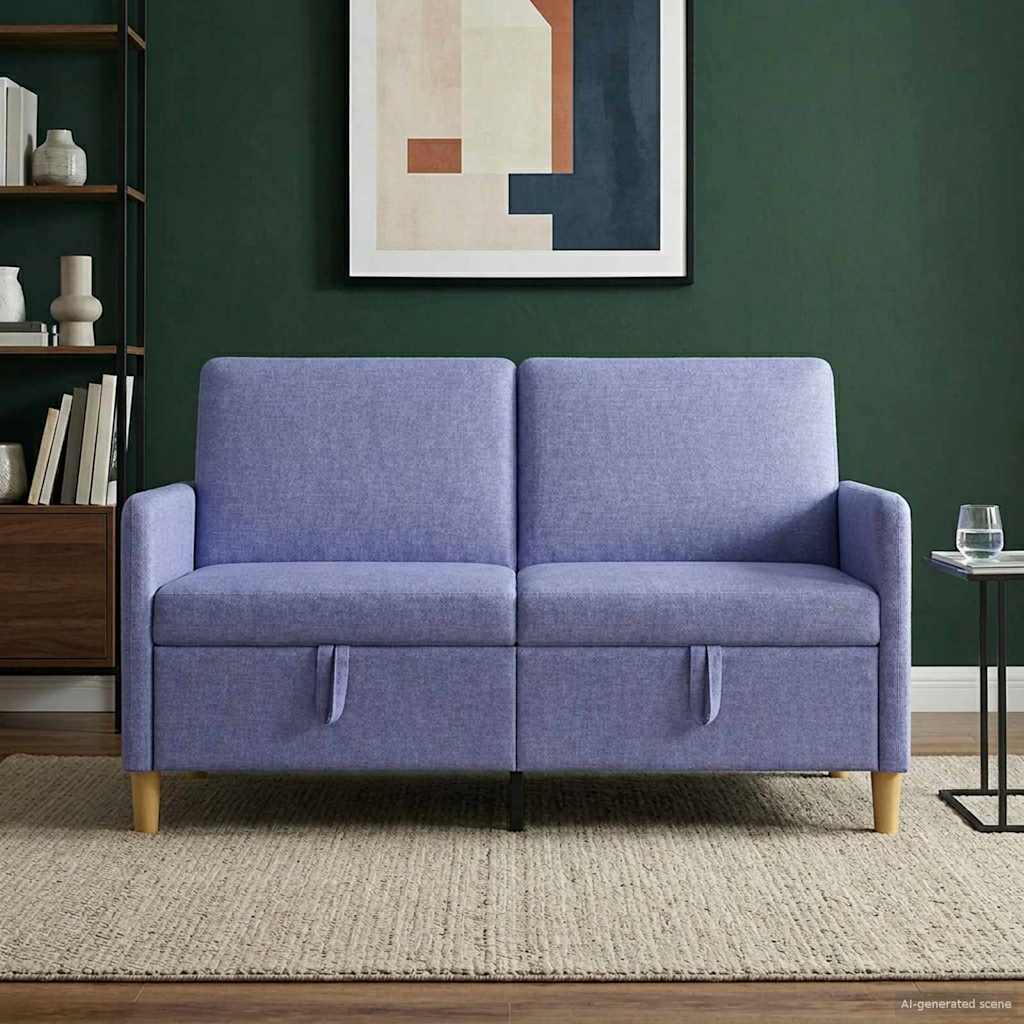 vidaXL Bank met opslag Lichtgrijs 72 x 78 x 87 cm Polyester