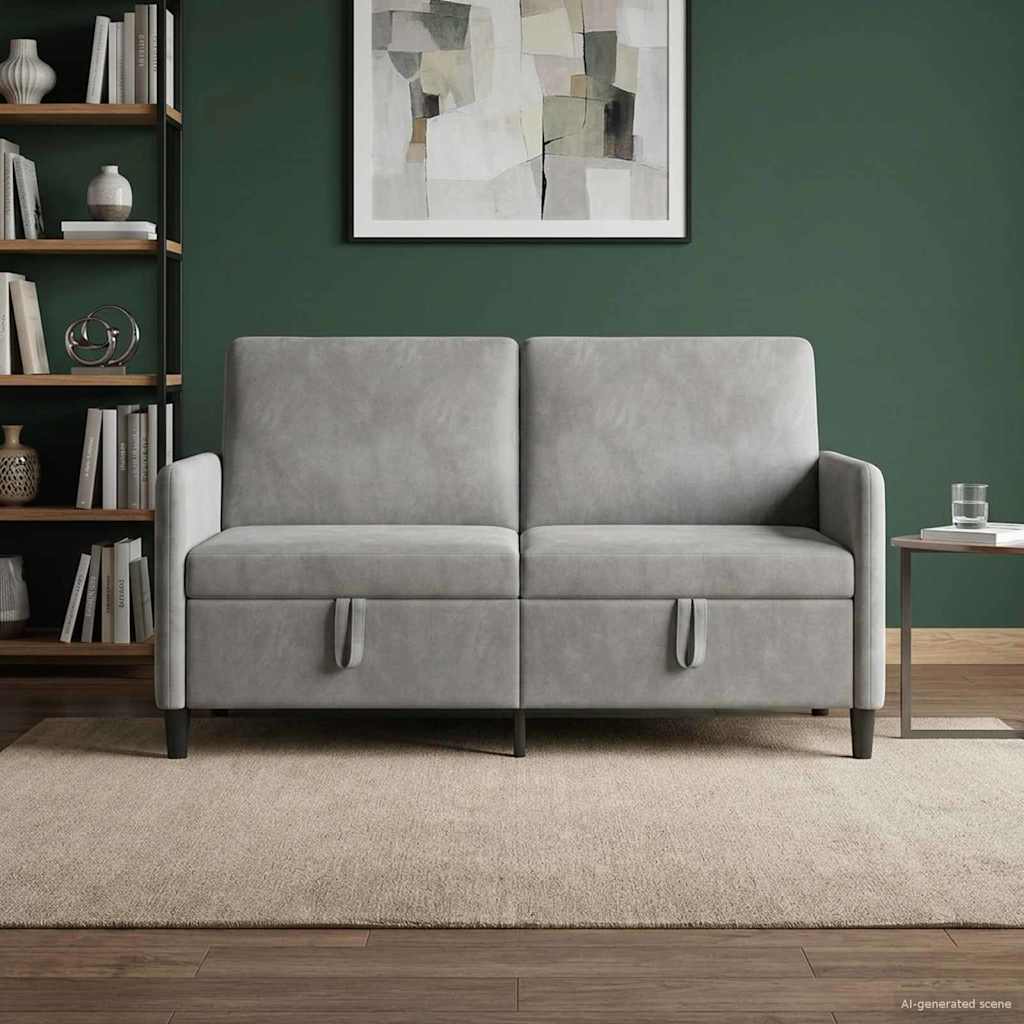 vidaXL Bank met opslag Lichtgrijs 72 x 78 x 87 cm Polyester