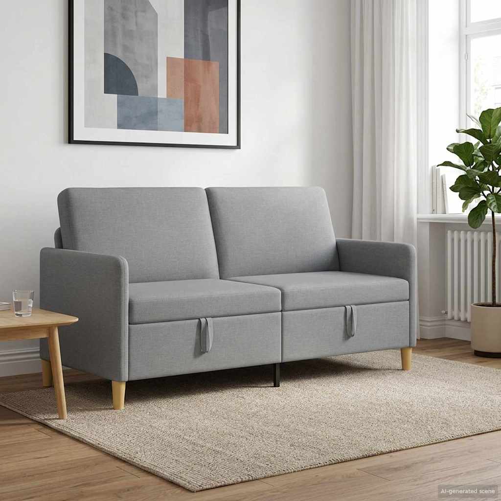vidaXL Bank met opslag Lichtgrijs 72 x 78 x 87 cm Polyester
