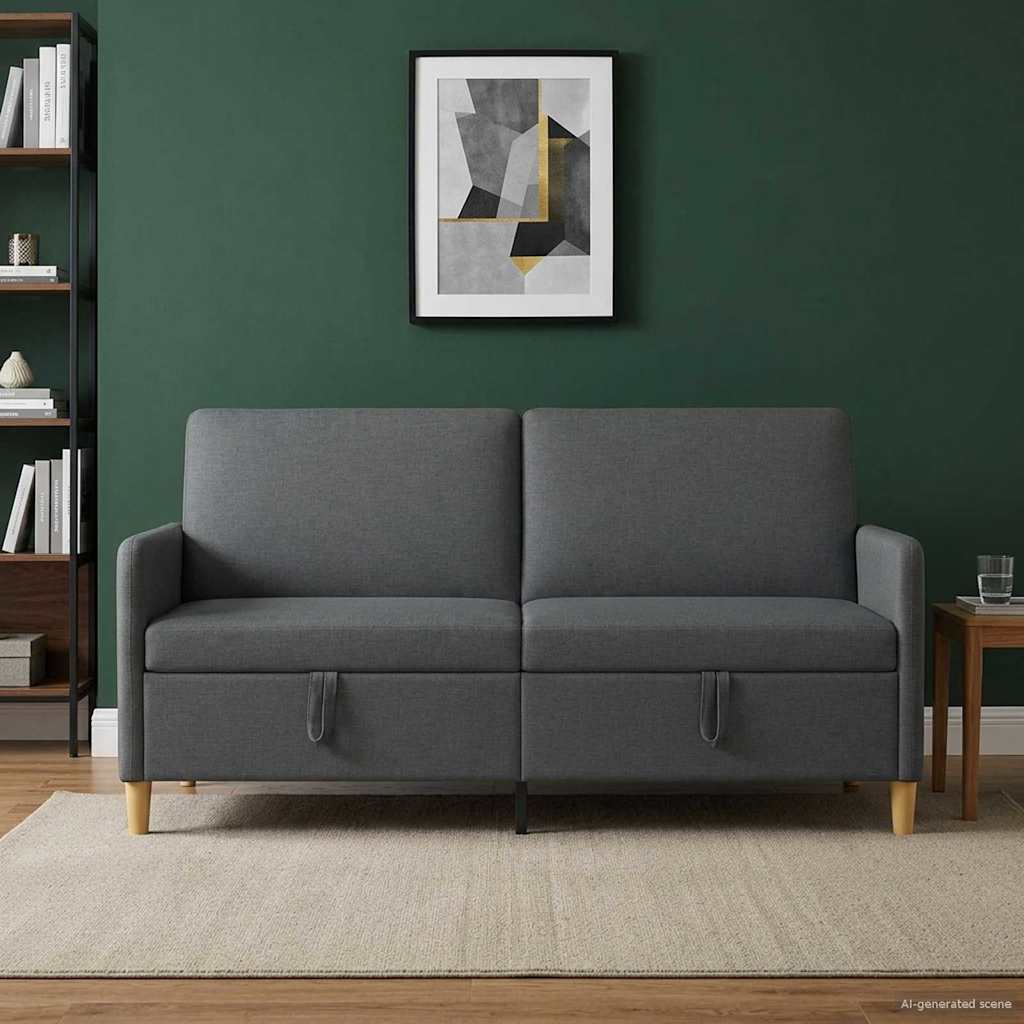 vidaXL Bank met opslag Lichtgrijs 72 x 78 x 87 cm Polyester