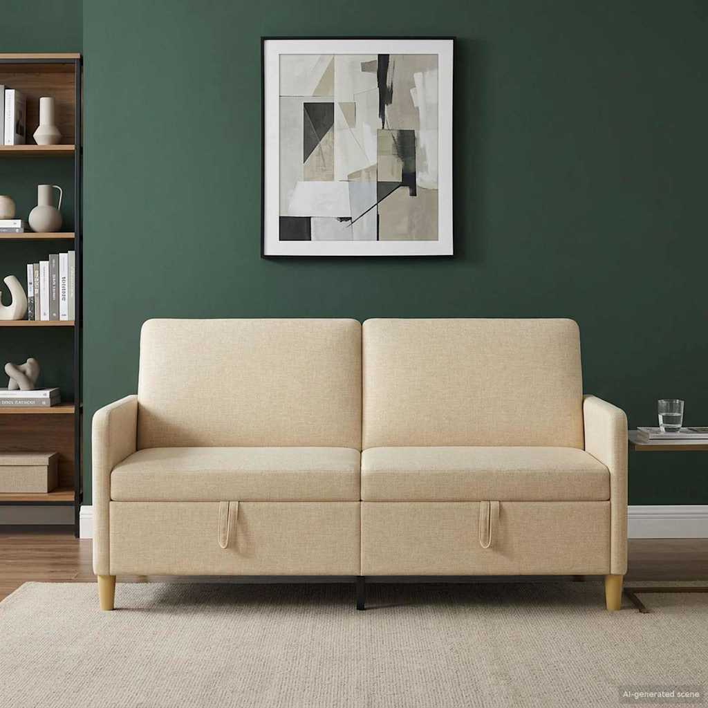 vidaXL Bank met opslag Lichtgrijs 72 x 78 x 87 cm Polyester