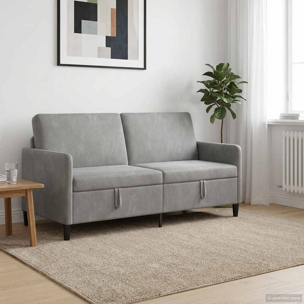 vidaXL Bank met opslag Lichtgrijs 72 x 78 x 87 cm Polyester