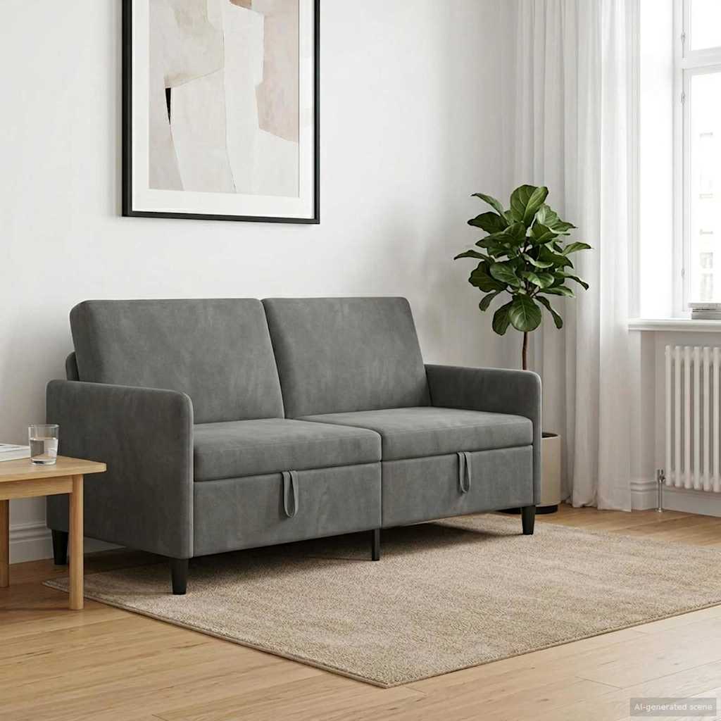 vidaXL Bank met opslag Lichtgrijs 72 x 78 x 87 cm Polyester