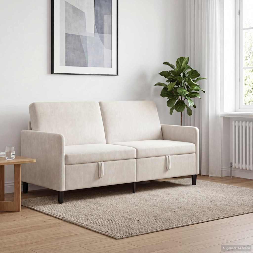 vidaXL Bank met opslag Lichtgrijs 72 x 78 x 87 cm Polyester