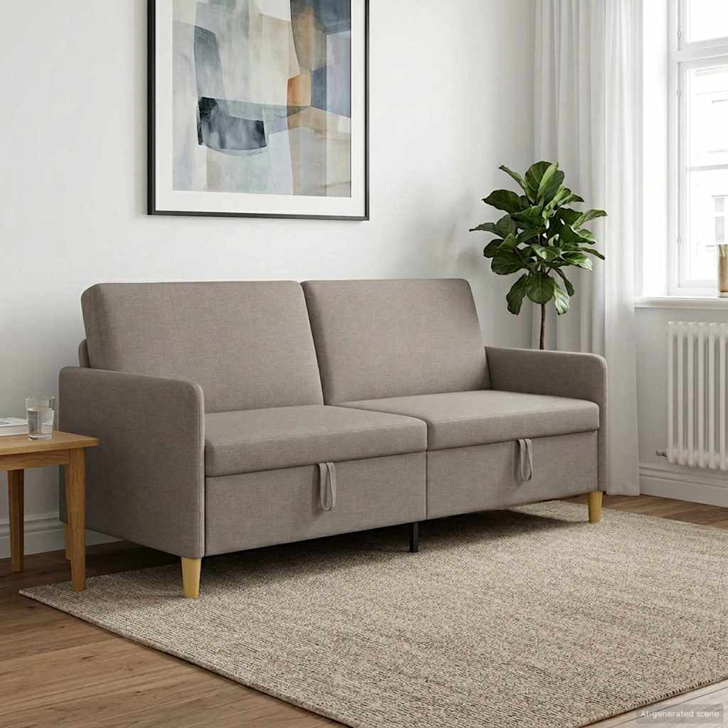 vidaXL Bank met opslag Lichtgrijs 72 x 78 x 87 cm Polyester