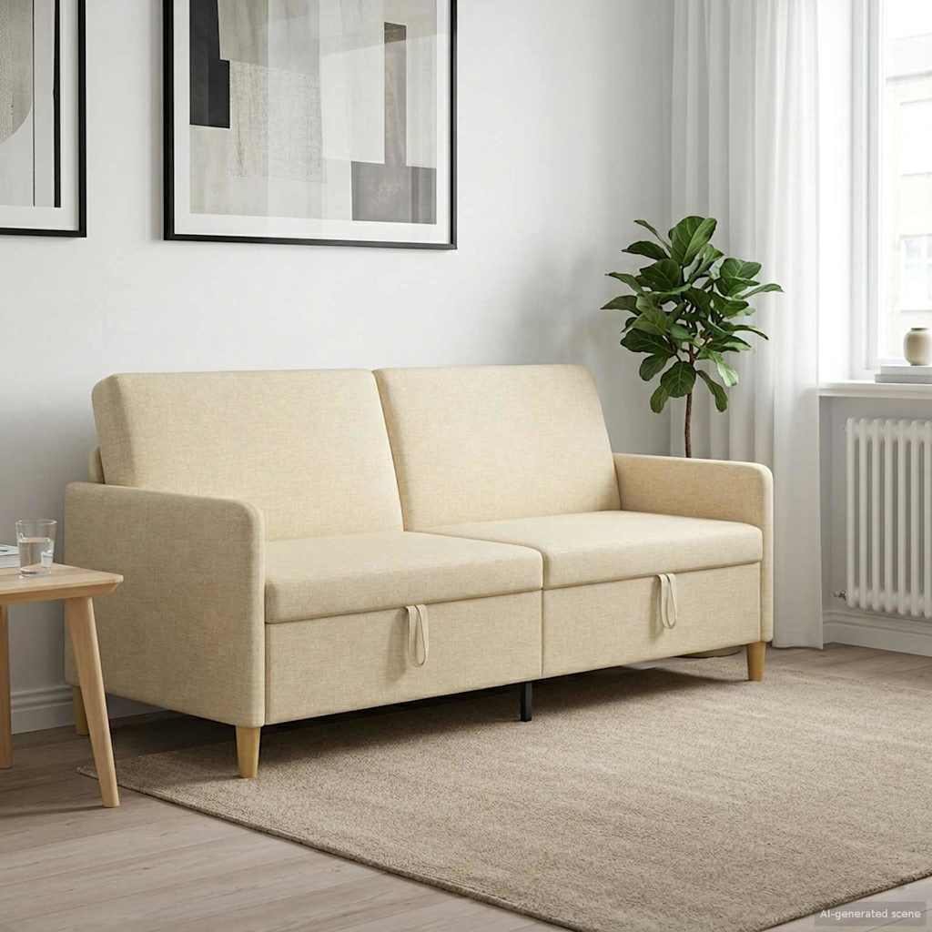 vidaXL Bank met opslag Lichtgrijs 72 x 78 x 87 cm Polyester
