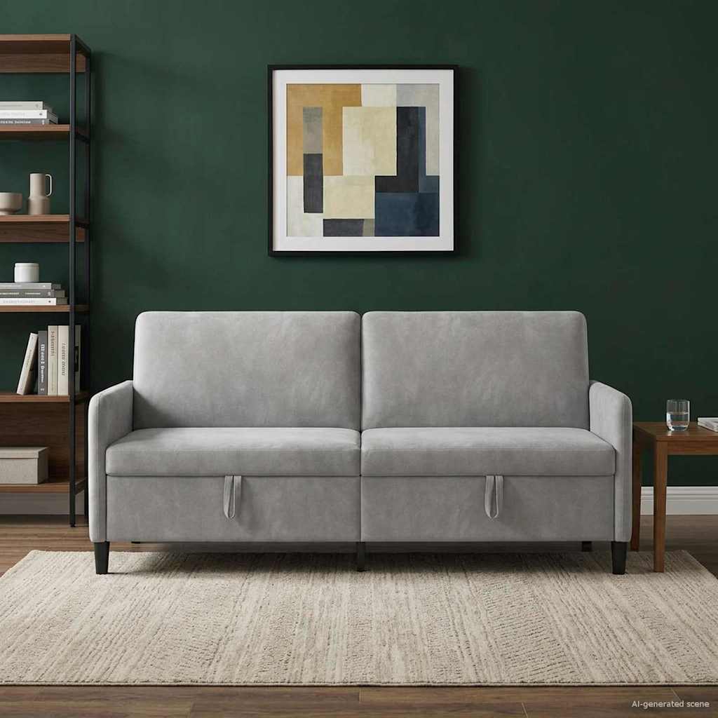 vidaXL Bank met opslag Lichtgrijs 72 x 78 x 87 cm Polyester