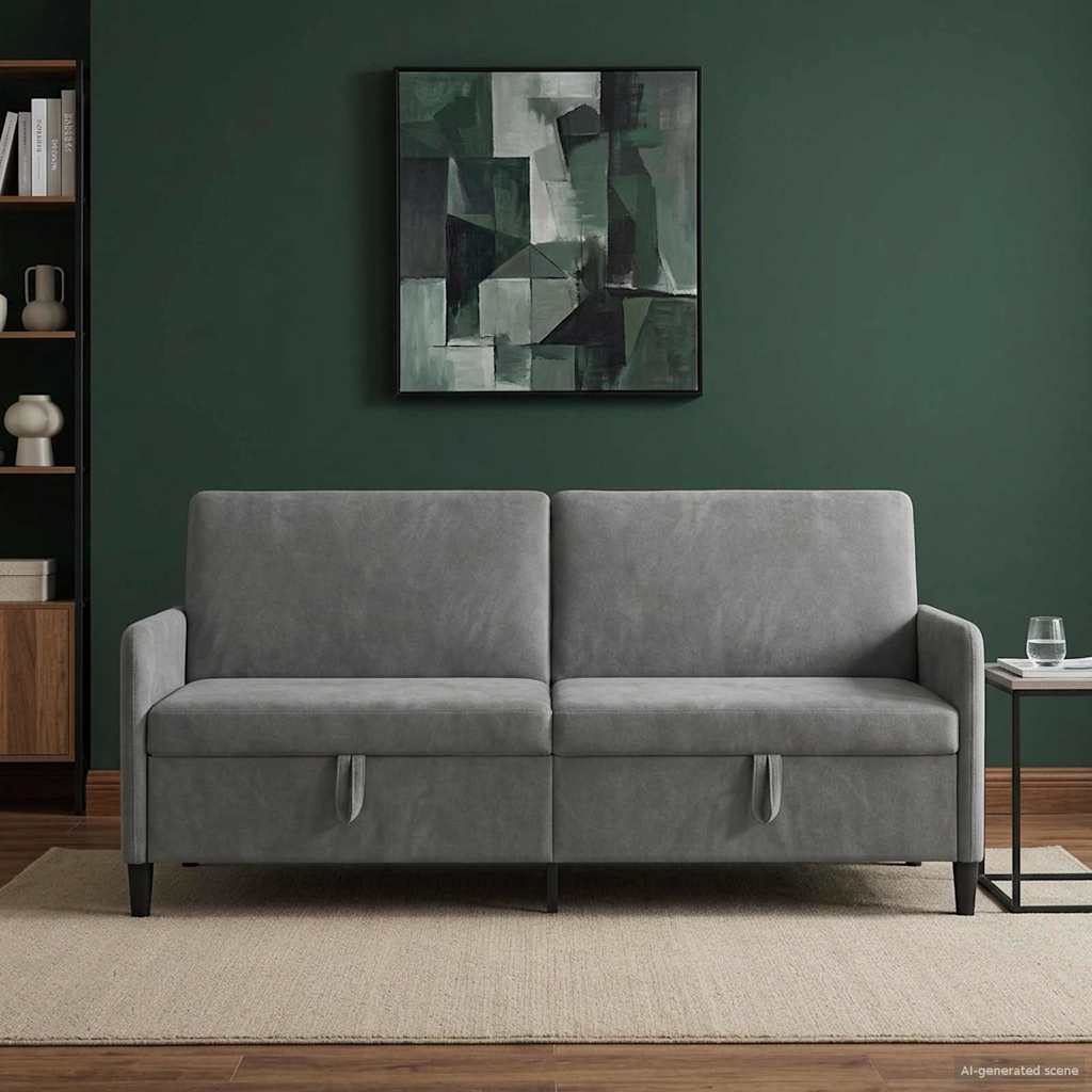 vidaXL Bank met opslag Lichtgrijs 72 x 78 x 87 cm Polyester