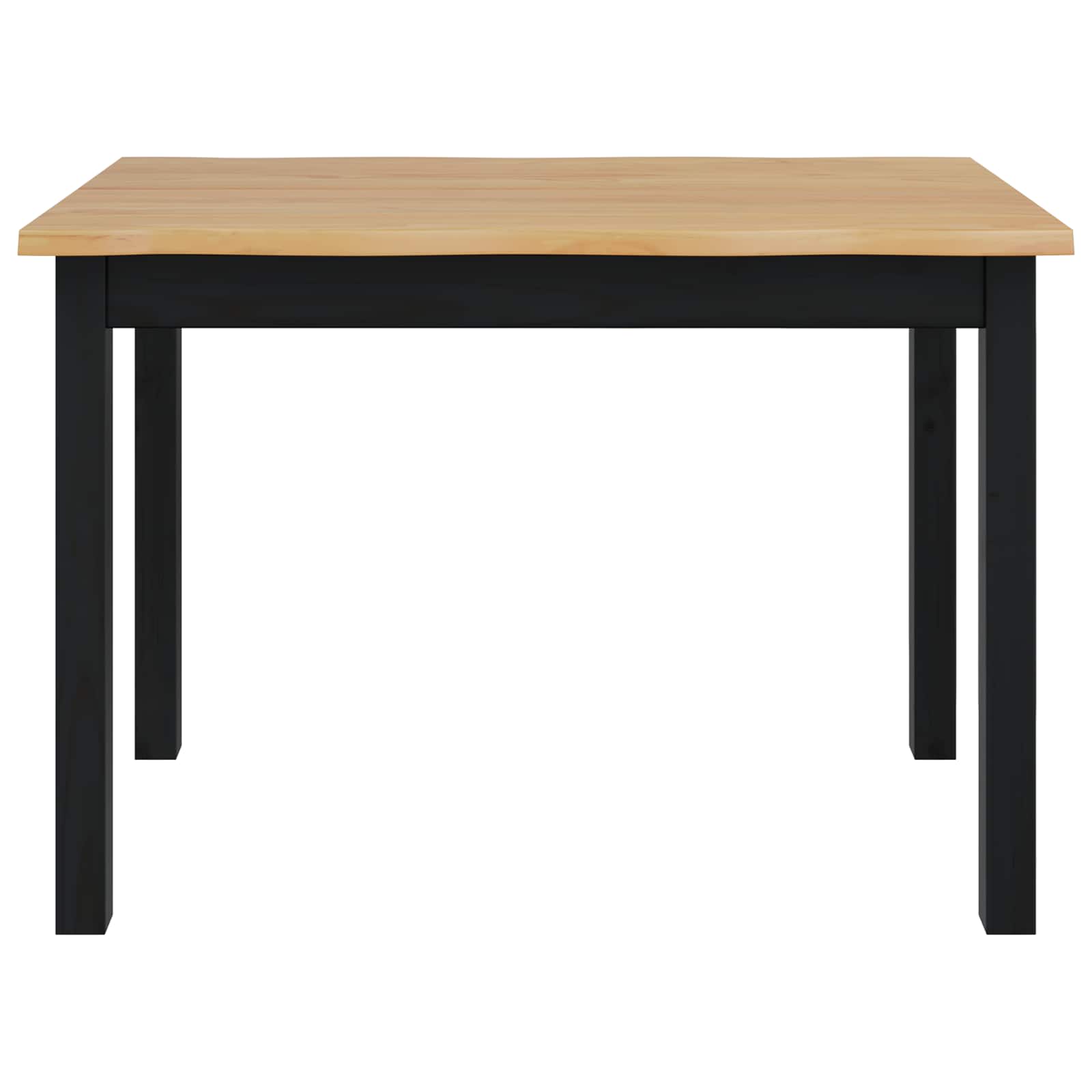VidaXL Eettafel EKAI Zwart 112 x 70 x 76,5 cm Massief grenenhout