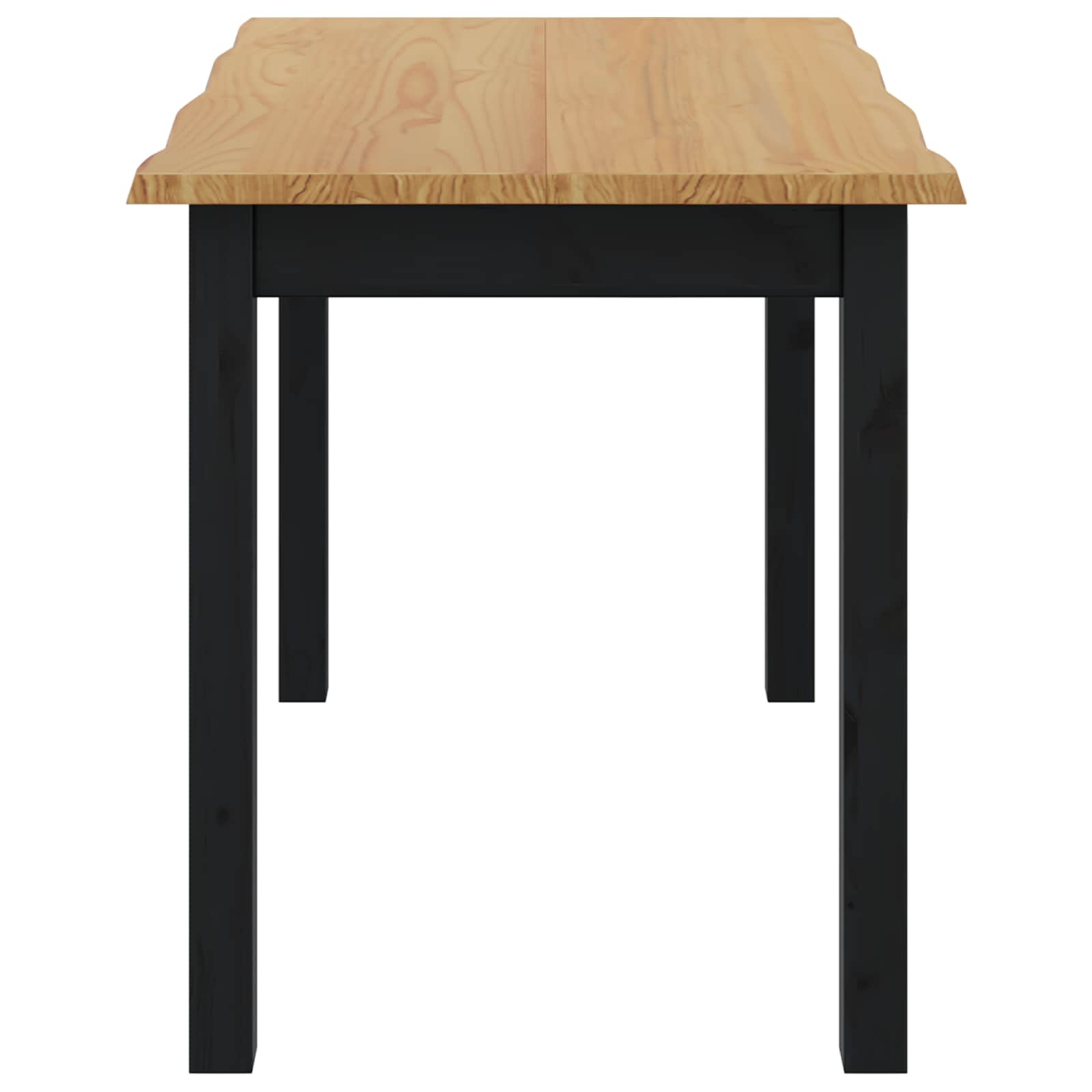 VidaXL Eettafel EKAI Zwart 112 x 70 x 76,5 cm Massief grenenhout