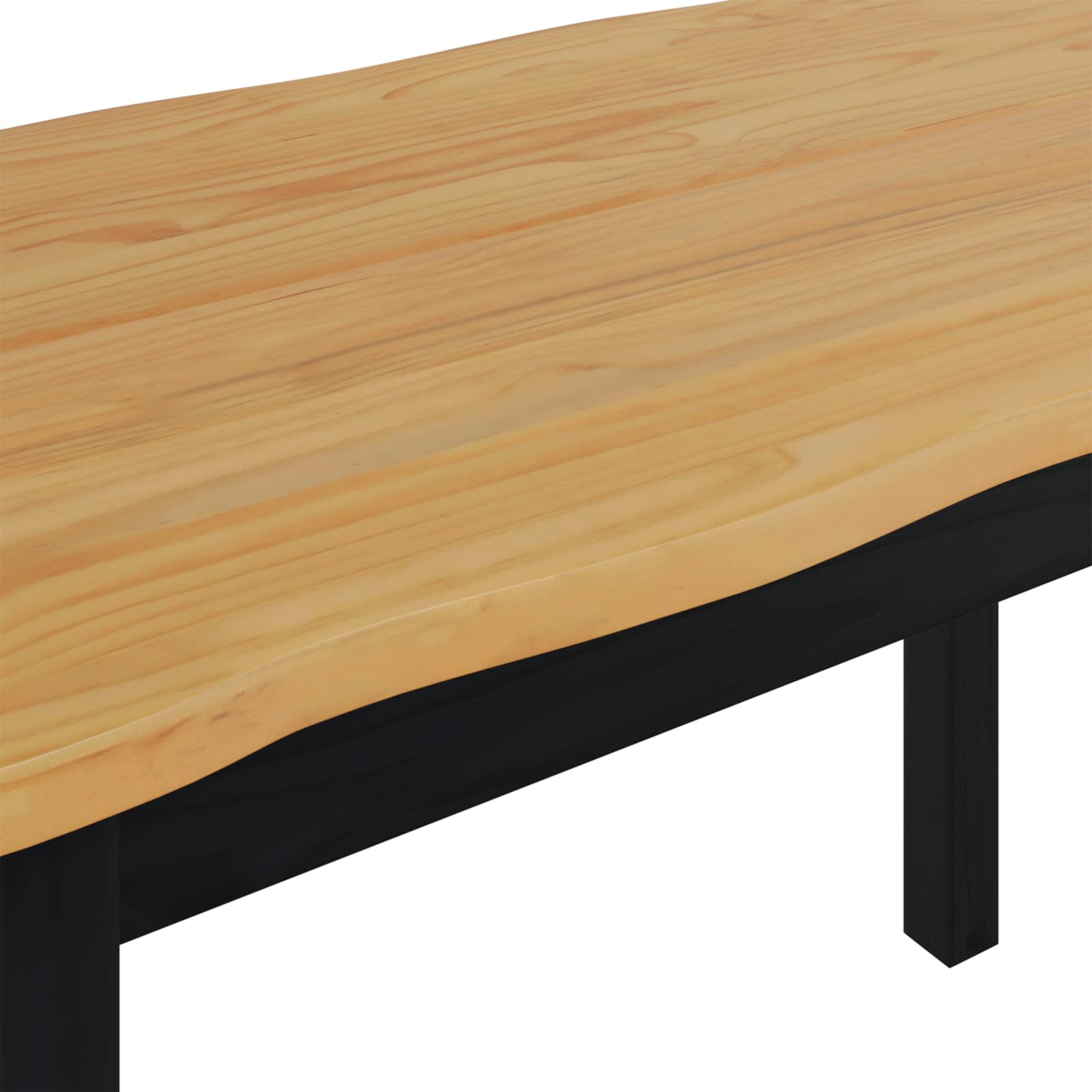 VidaXL Eettafel EKAI Zwart 112 x 70 x 76,5 cm Massief grenenhout