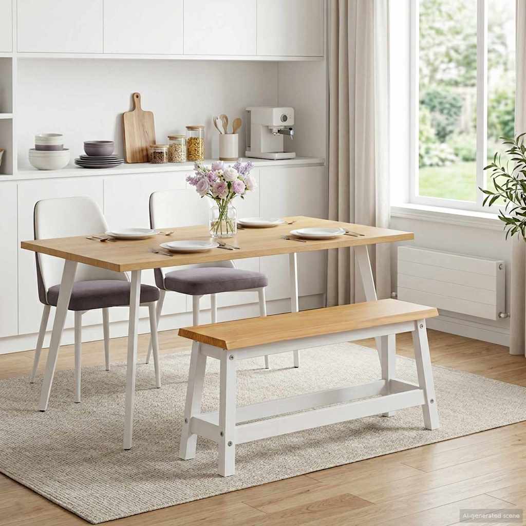 VidaXL Eetbank EKAI Zwart 91,5 x 29 x 45,5 cm Massief grenenhout