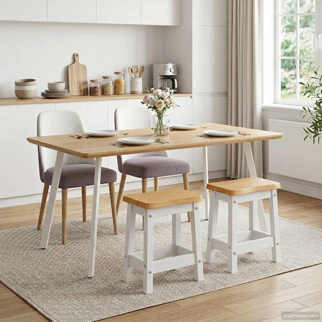 VidaXL Barkruk EKAI 2 pcs Zwart 40 x 29 x 45,5 cm Massief grenenhout
