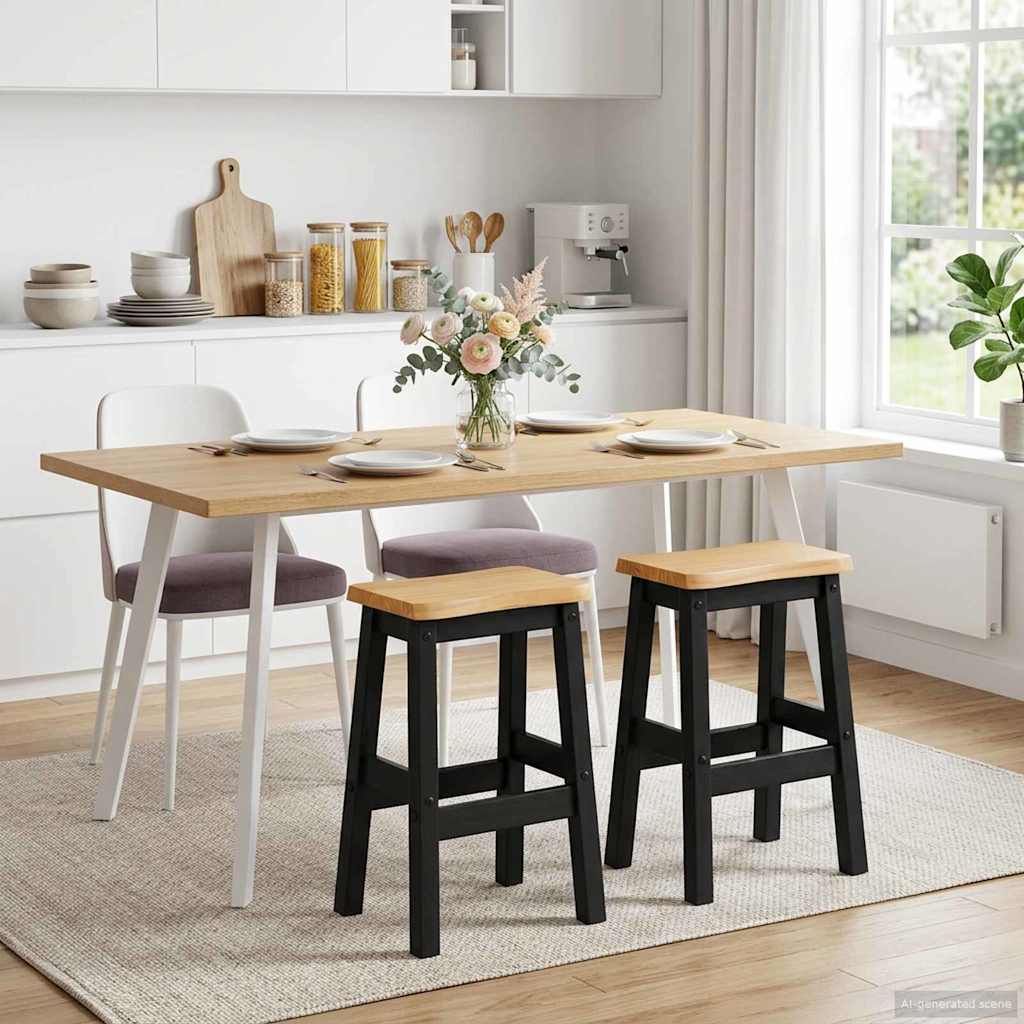 VidaXL Hoge Barkruk EKAI 2 pcs Zwart 40 x 29 x 63 cm