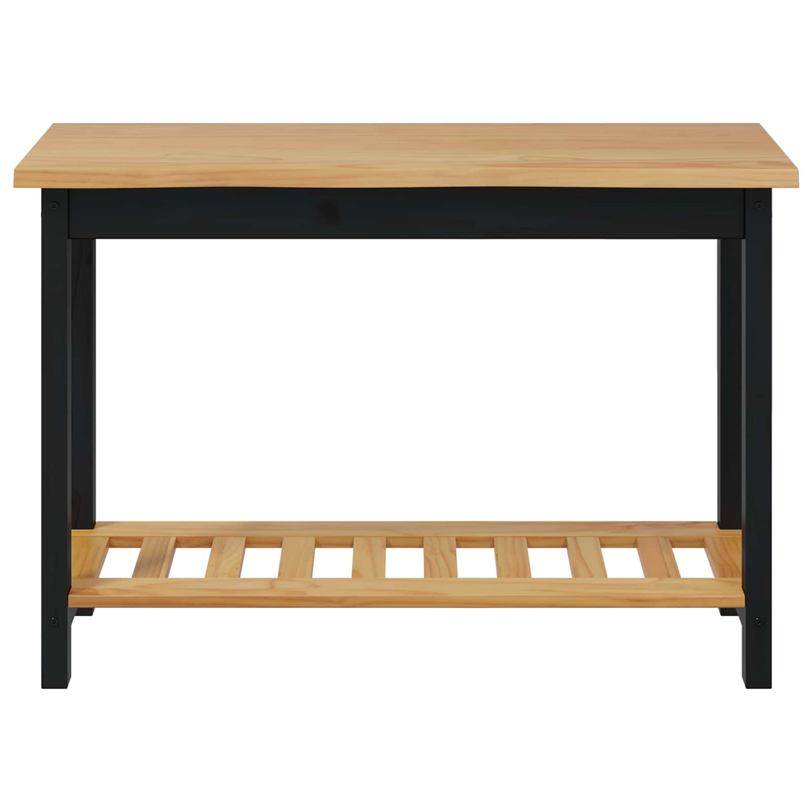 VidaXL Wandtafel EKAI Zwart 112 x 35 x 76 cm Massief grenenhout