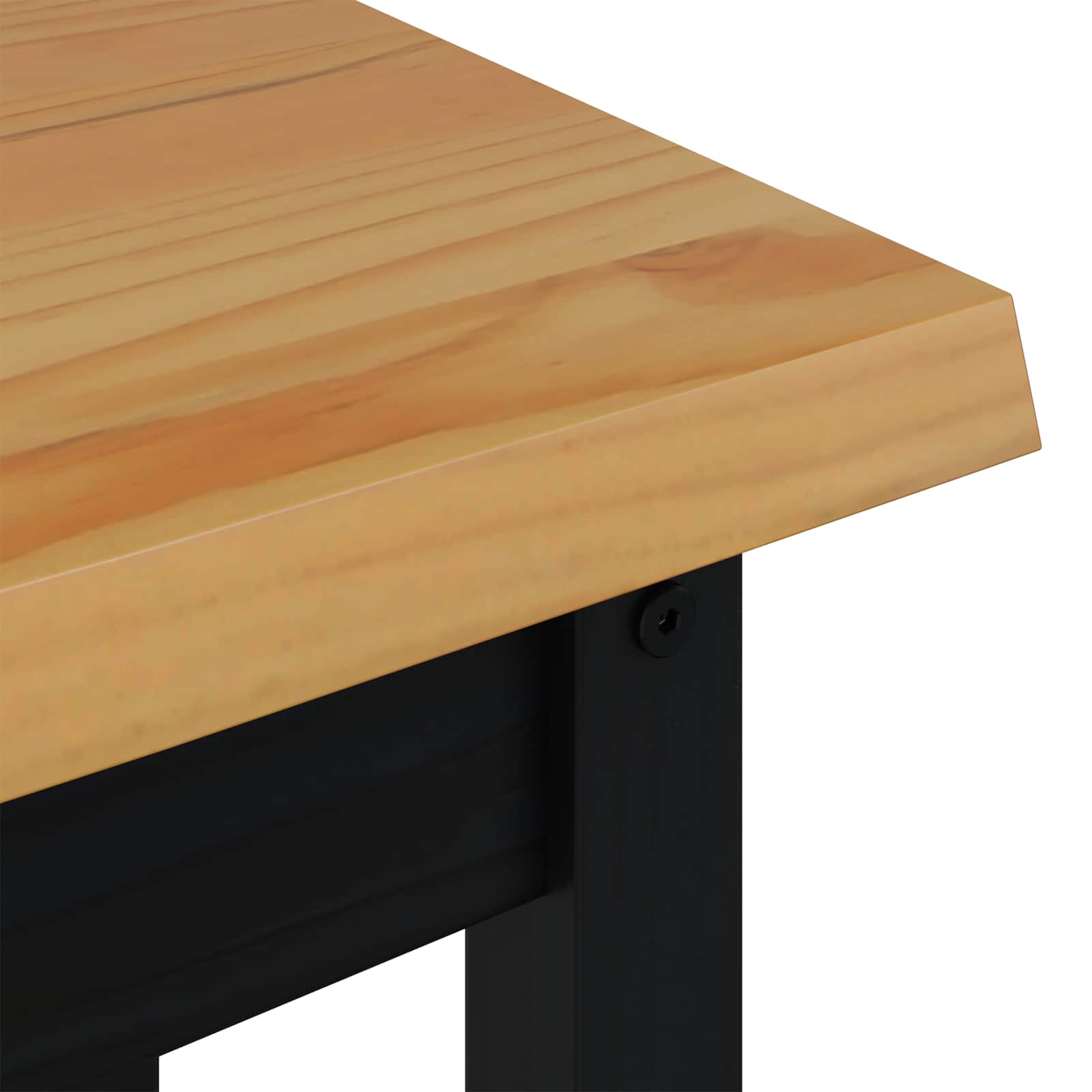 VidaXL Wandtafel EKAI Zwart 112 x 35 x 76 cm Massief grenenhout