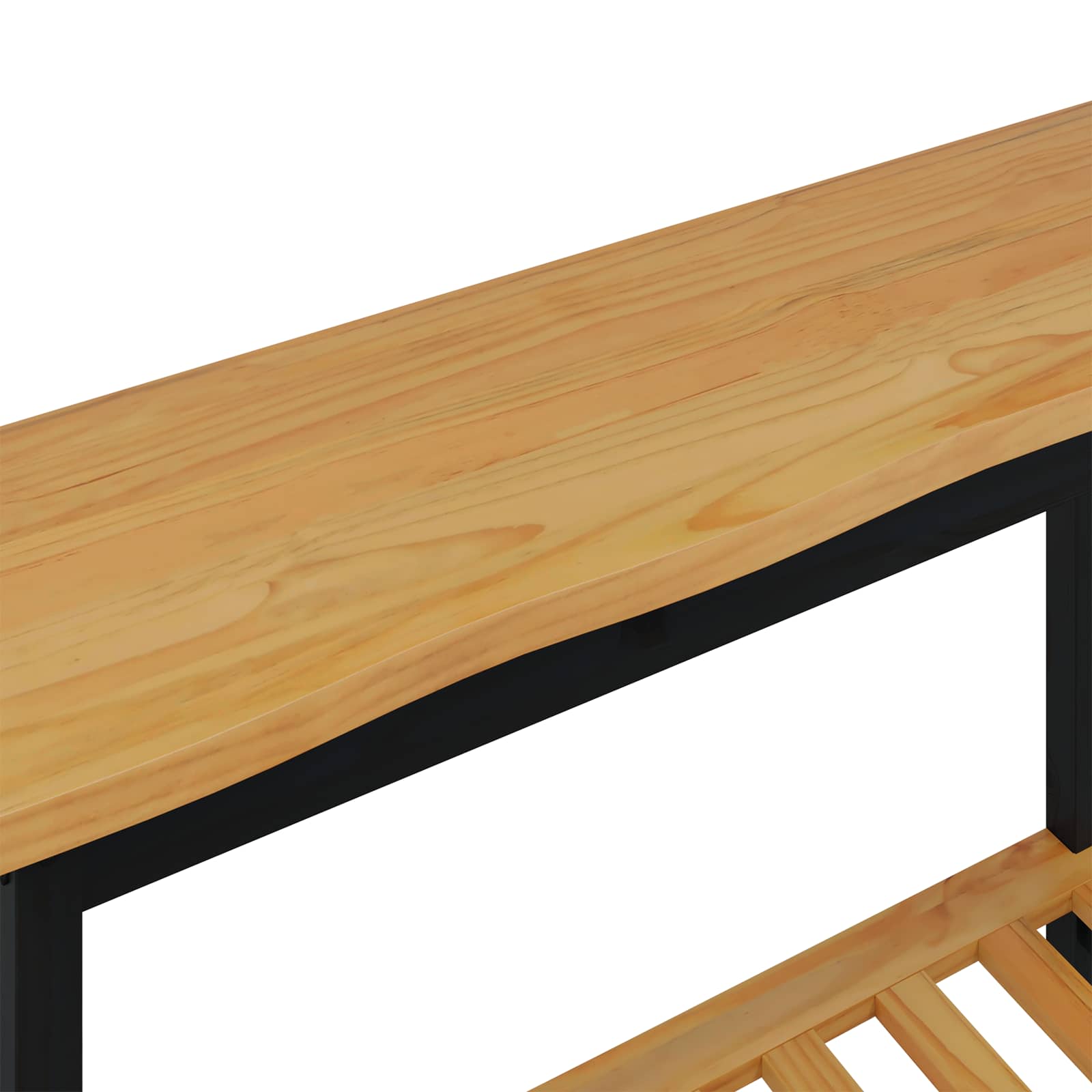 VidaXL Wandtafel EKAI Zwart 112 x 35 x 76 cm Massief grenenhout
