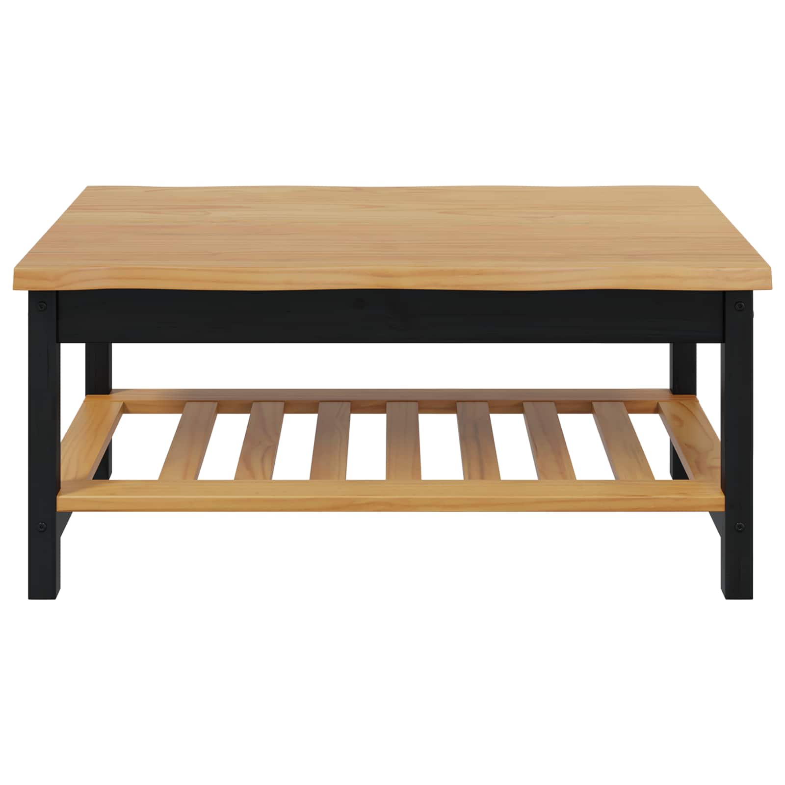VidaXL Salontafel EKAI Zwart 100 x 60 x 45,5 cm Massief grenenhout