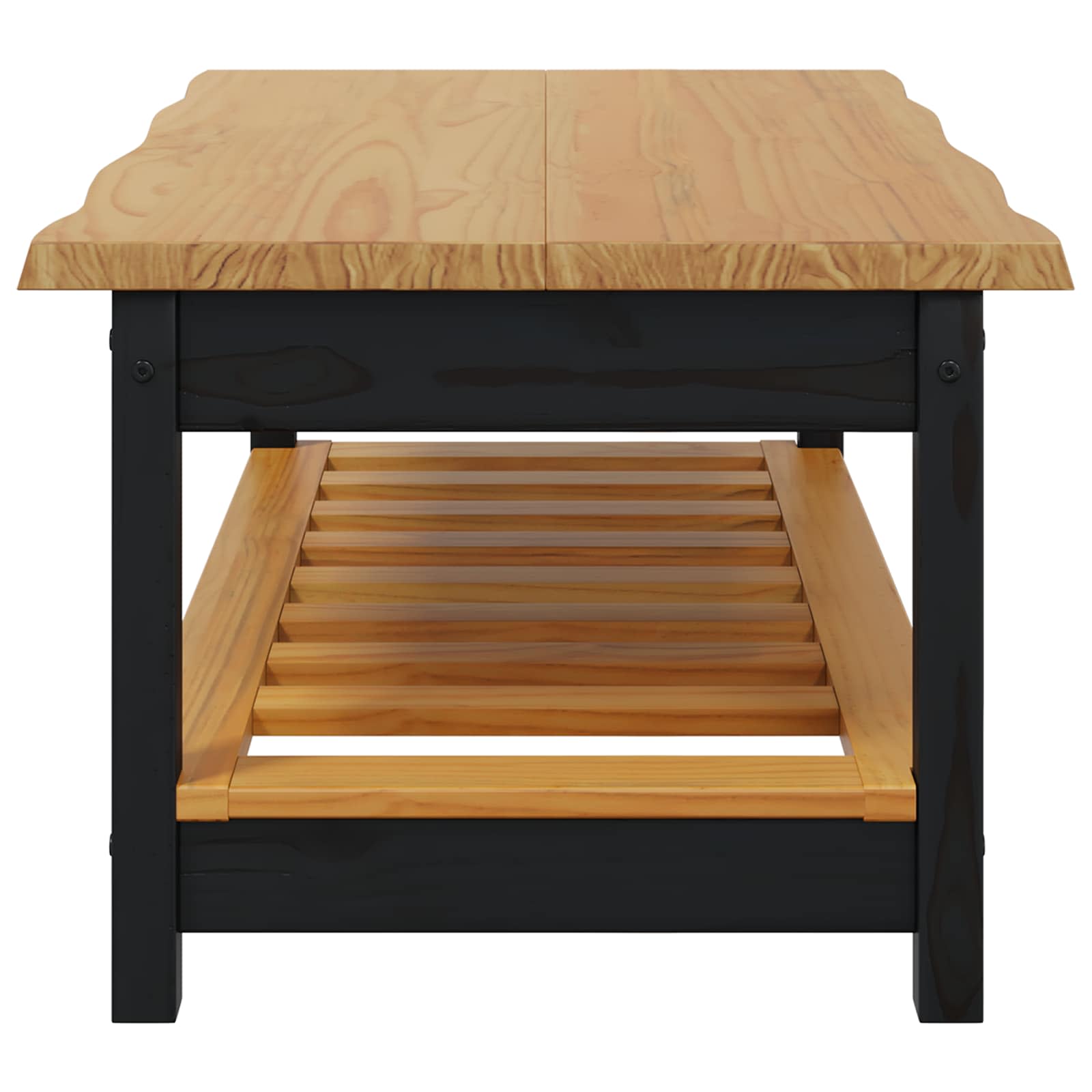 VidaXL Salontafel EKAI Zwart 100 x 60 x 45,5 cm Massief grenenhout