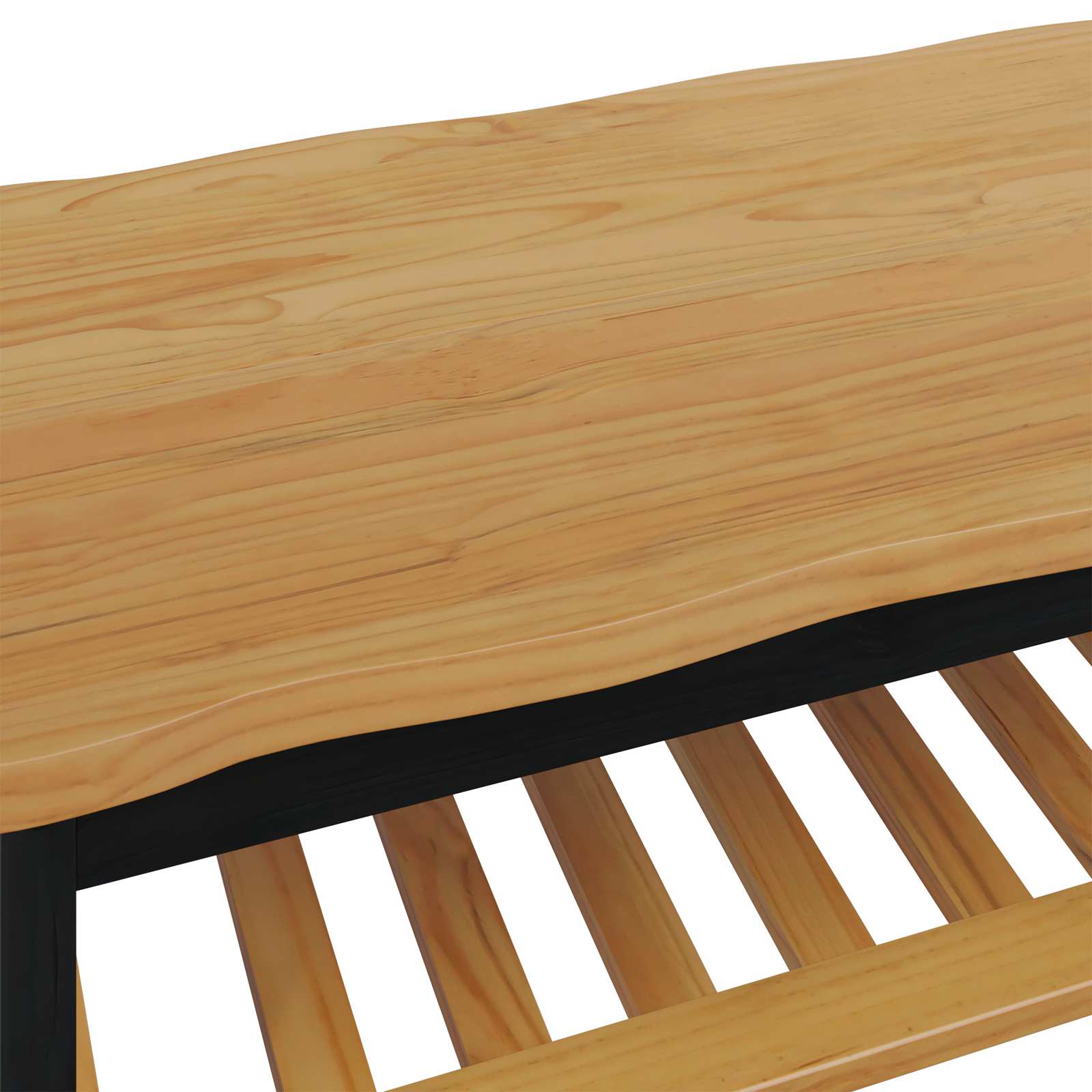 VidaXL Salontafel EKAI Zwart 100 x 60 x 45,5 cm Massief grenenhout