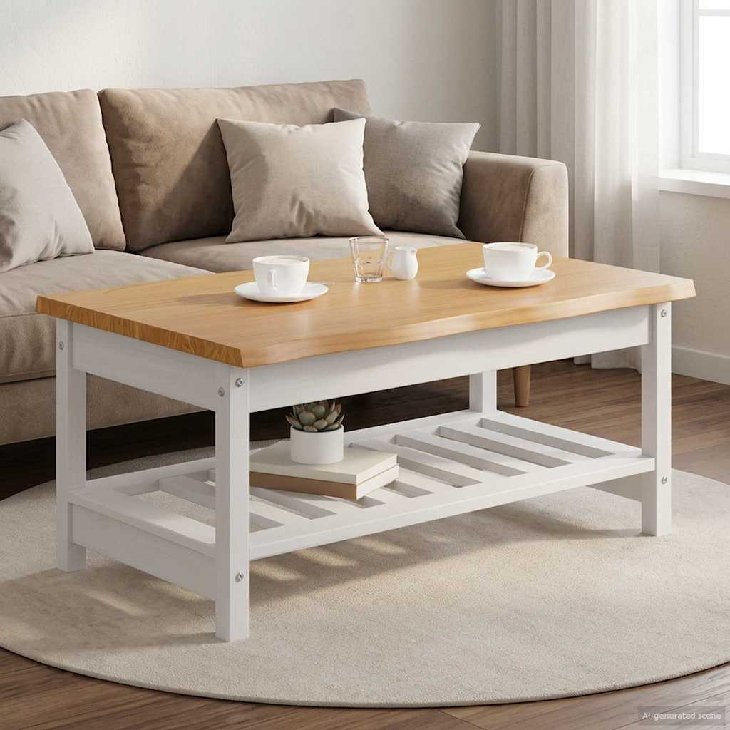 VidaXL Salontafel EKAI Zwart 100 x 60 x 45,5 cm Massief grenenhout