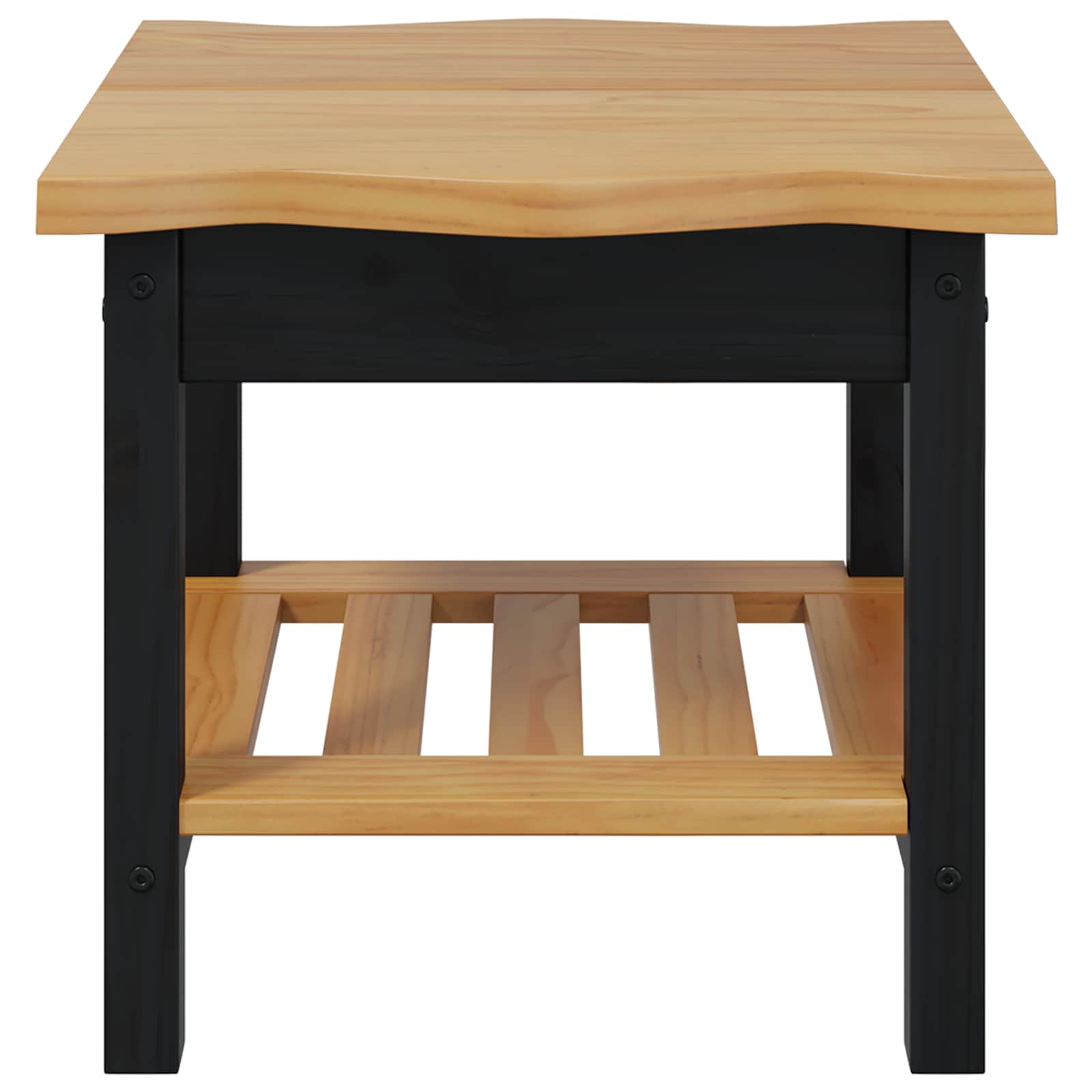 VidaXL Bijzettafel EKAI Zwart 50 x 50 x 45,5 cm Massief grenenhout