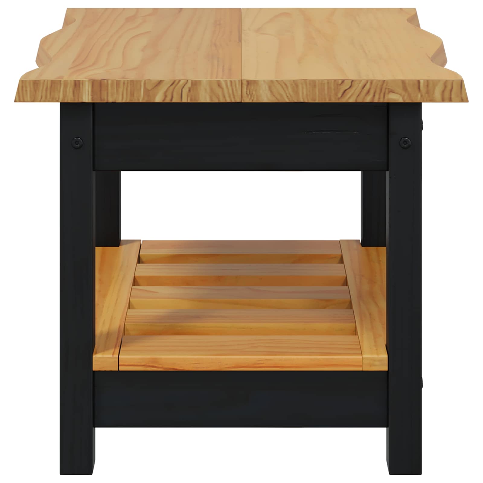 VidaXL Bijzettafel EKAI Zwart 50 x 50 x 45,5 cm Massief grenenhout