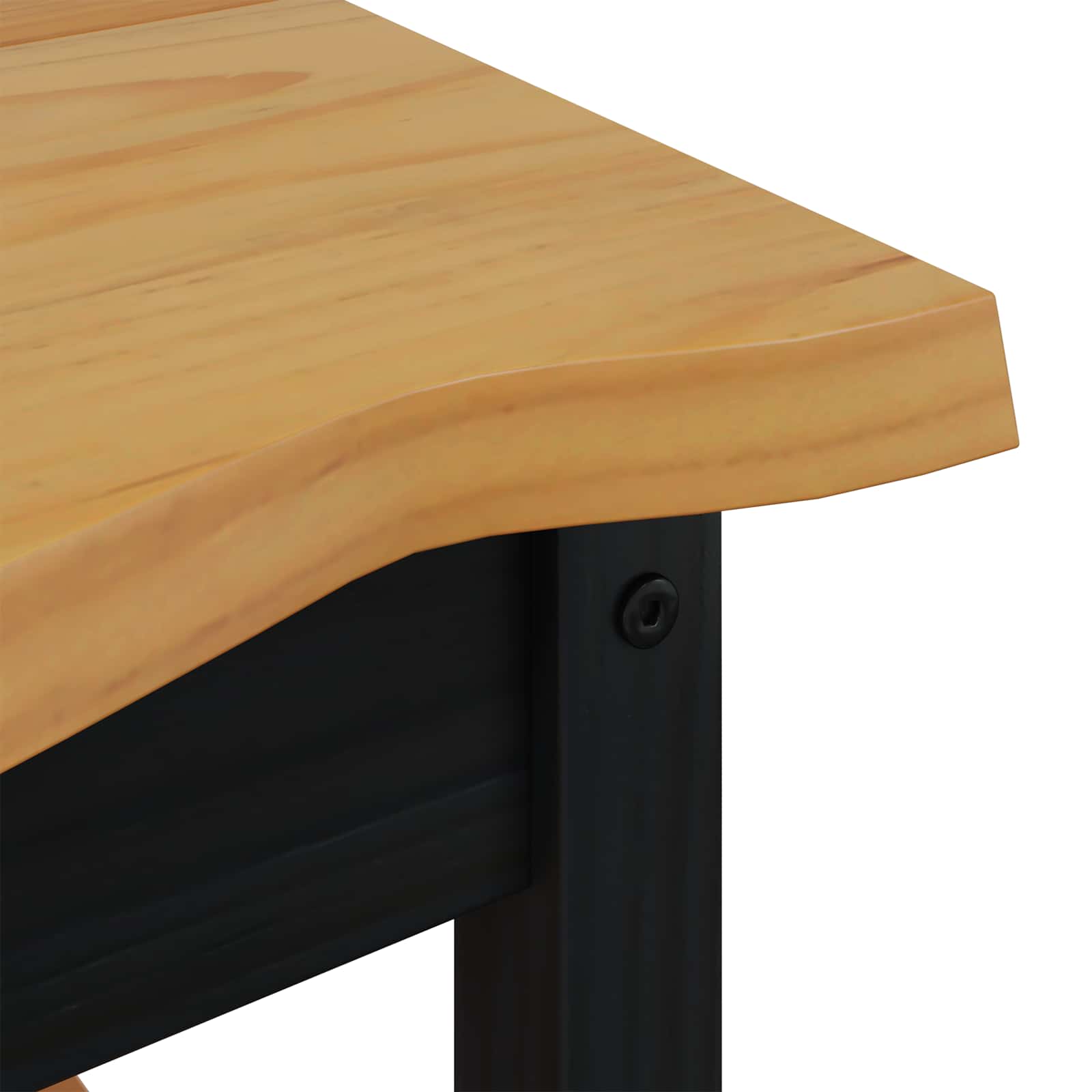 VidaXL Bijzettafel EKAI Zwart 50 x 50 x 45,5 cm Massief grenenhout