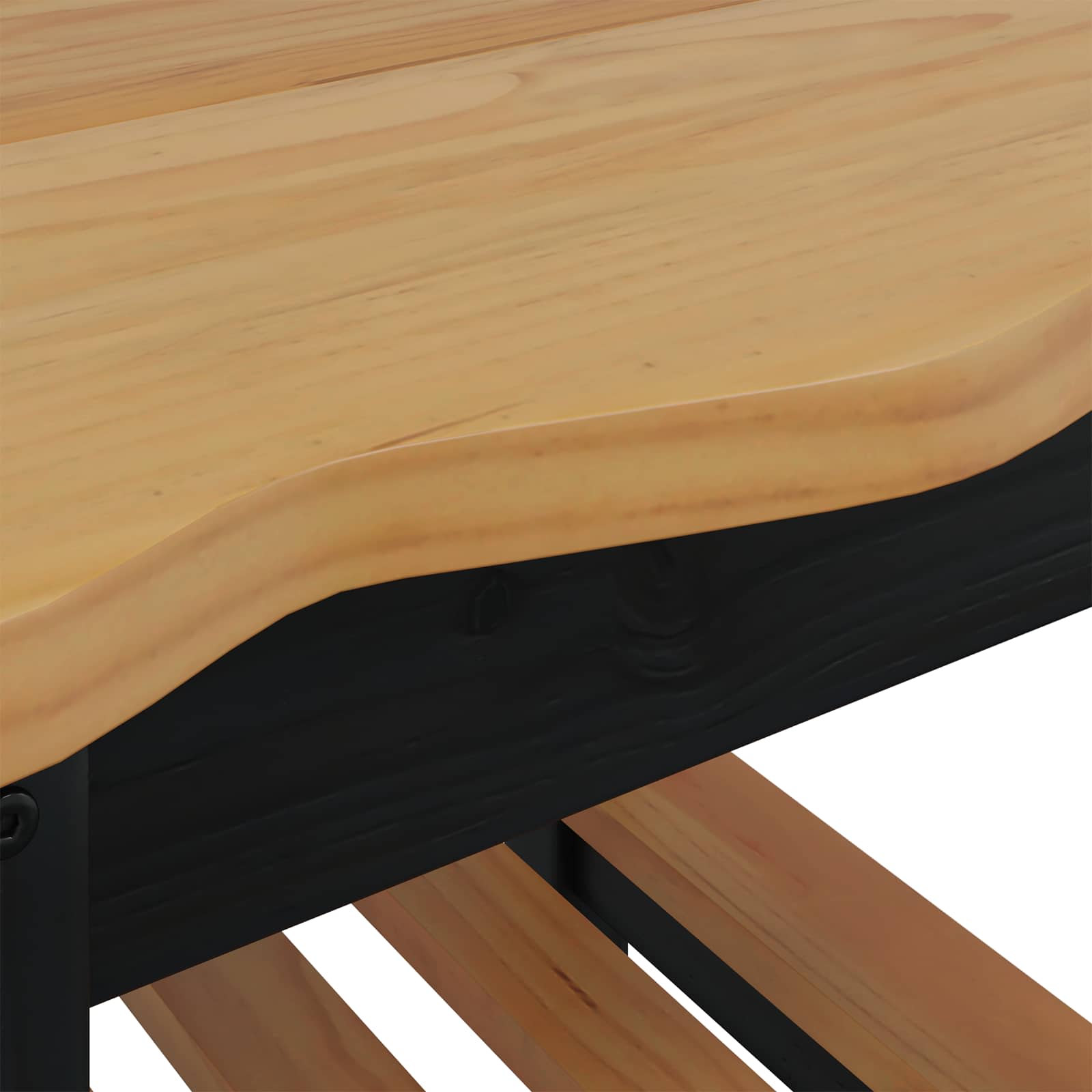 VidaXL Bijzettafel EKAI Zwart 50 x 50 x 45,5 cm Massief grenenhout