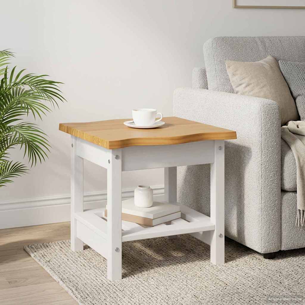 VidaXL Bijzettafel EKAI Zwart 50 x 50 x 45,5 cm Massief grenenhout