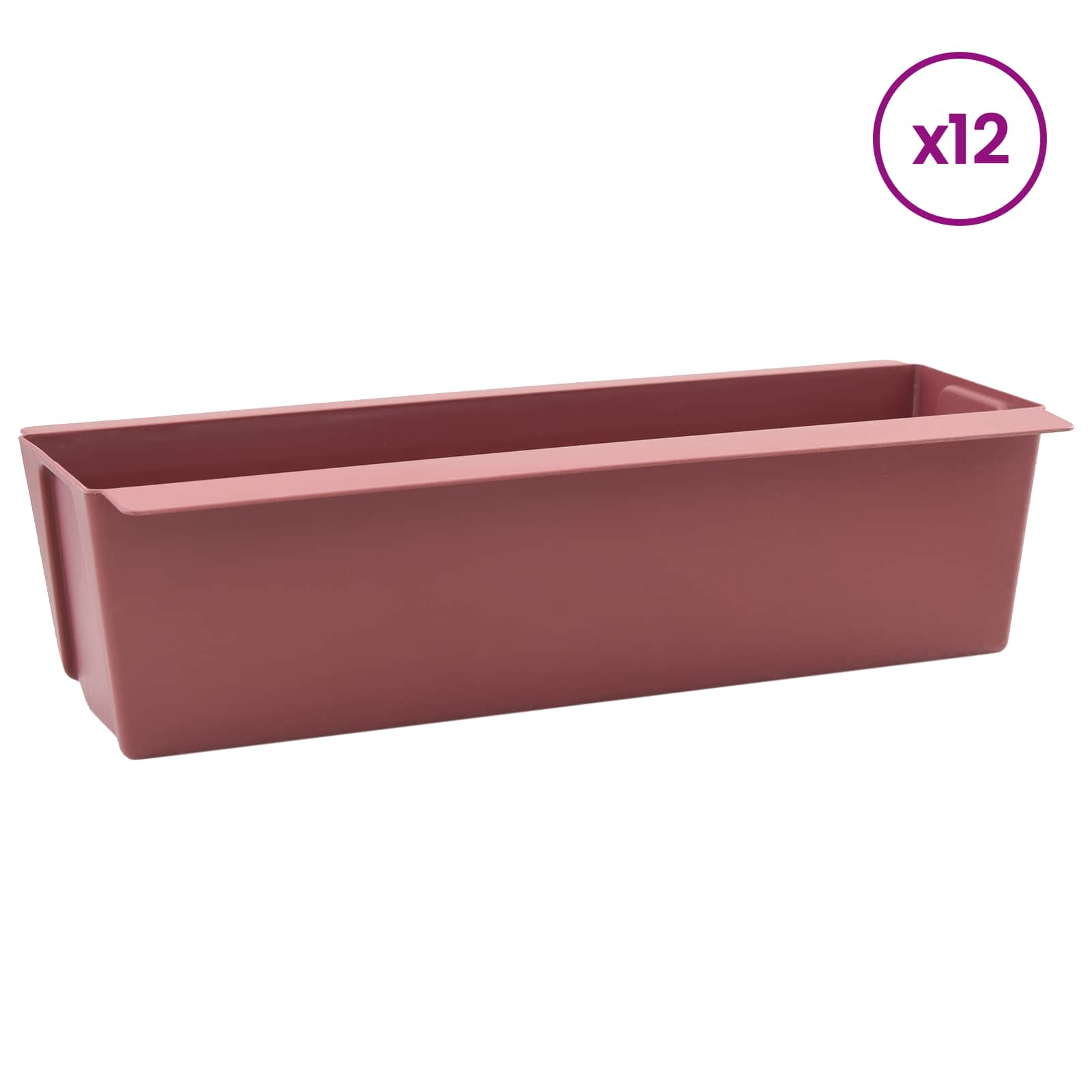 vidaXL Bloembakken voor europallets 12 st 36x13,5x9,5 cm PP grijs