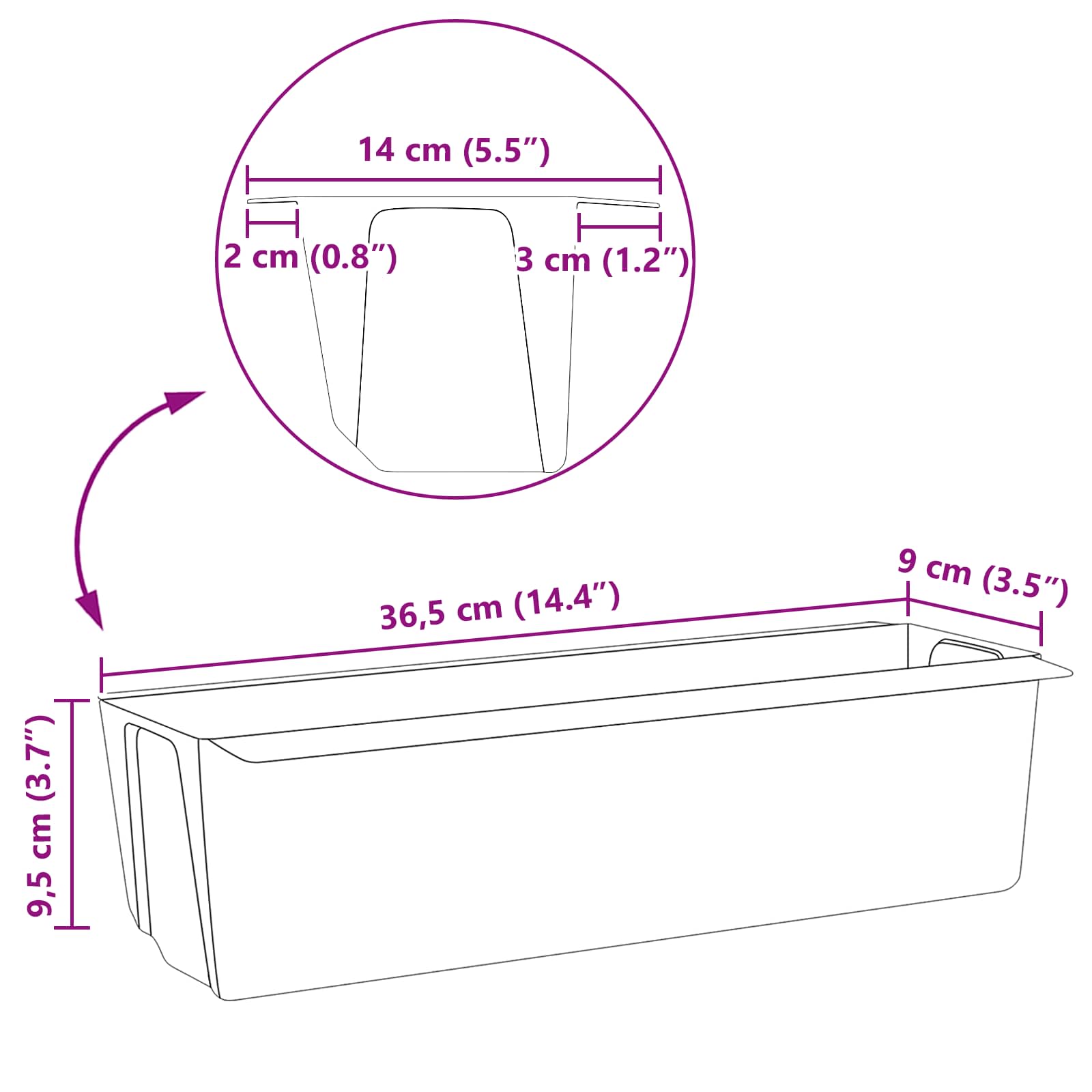 vidaXL Bloembakken voor europallets 12 st 36x13,5x9,5 cm PP grijs