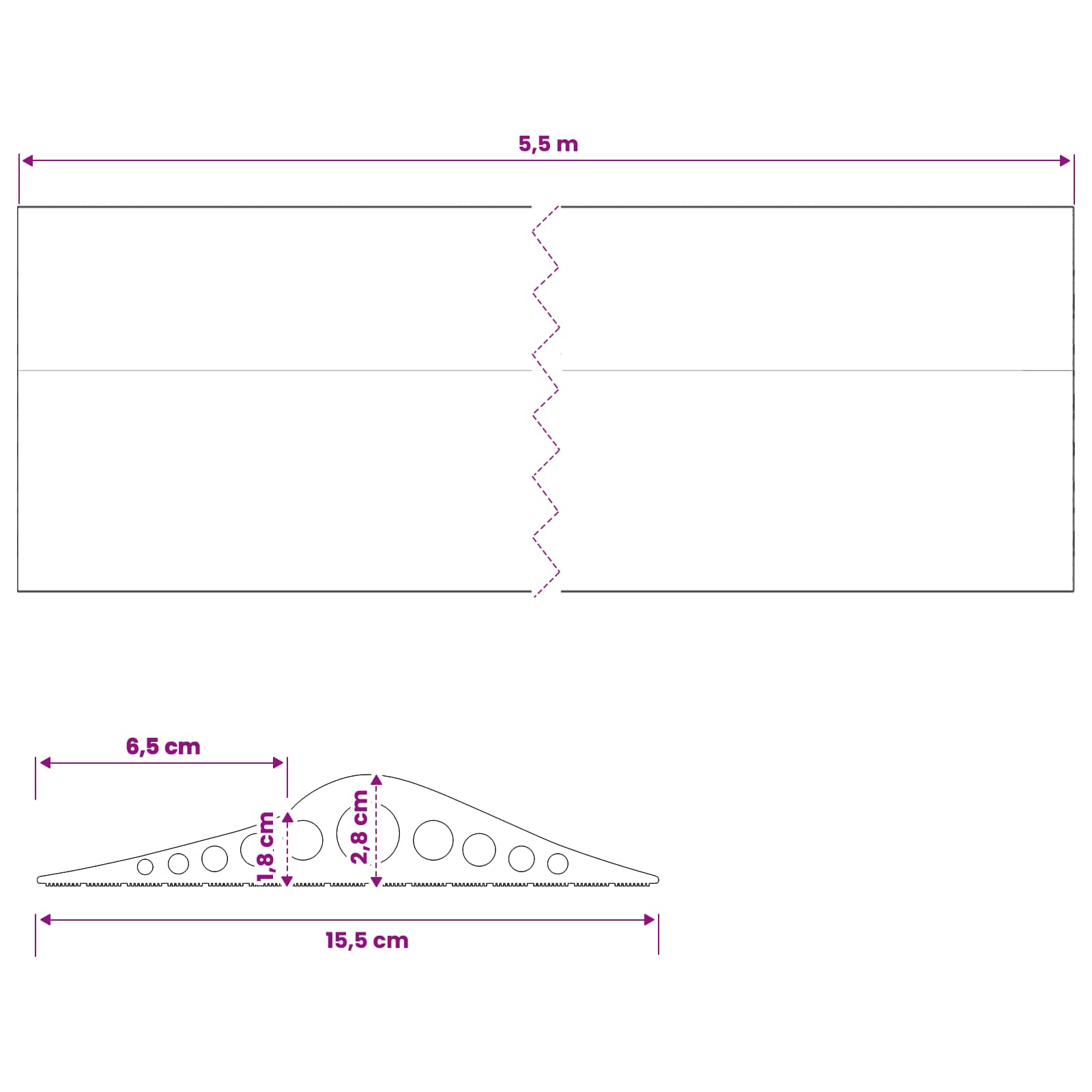 vidaXL Garage Vloerseal Zwart 112 x 20 mm 5,5 m EPDM-rubber