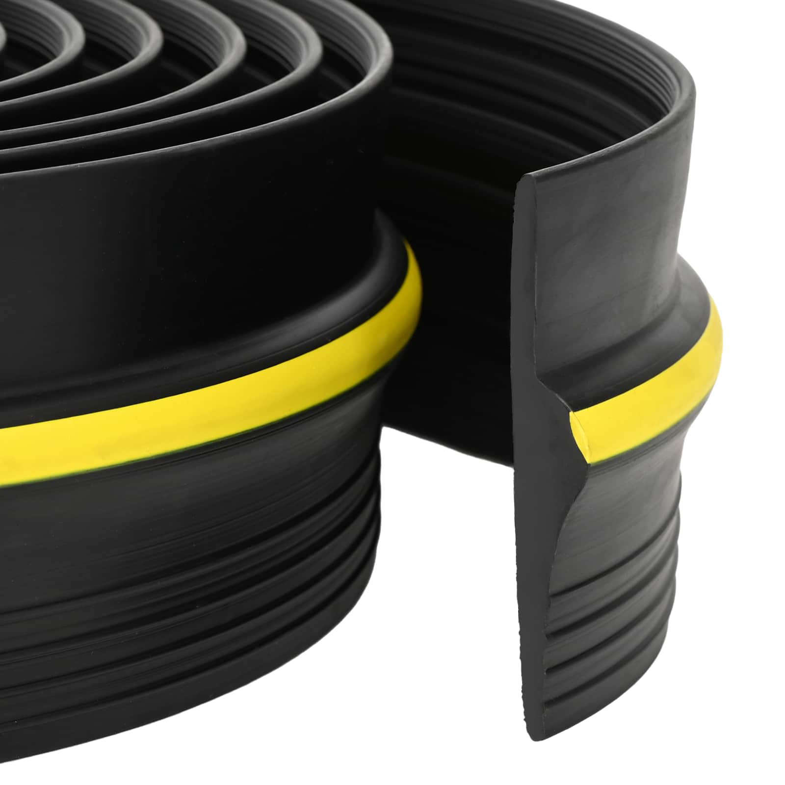vidaXL Garage Vloerseal Zwart en Geel 12 x 90 mm 5,5 m PVC