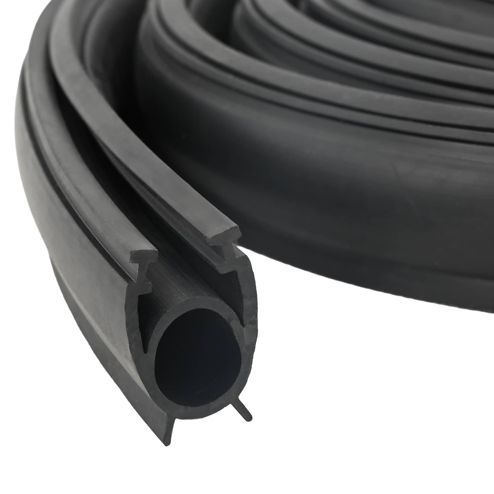 vidaXL Garage Deurafsluiting Zwart 41 x 33 mm 5,5 m PVC