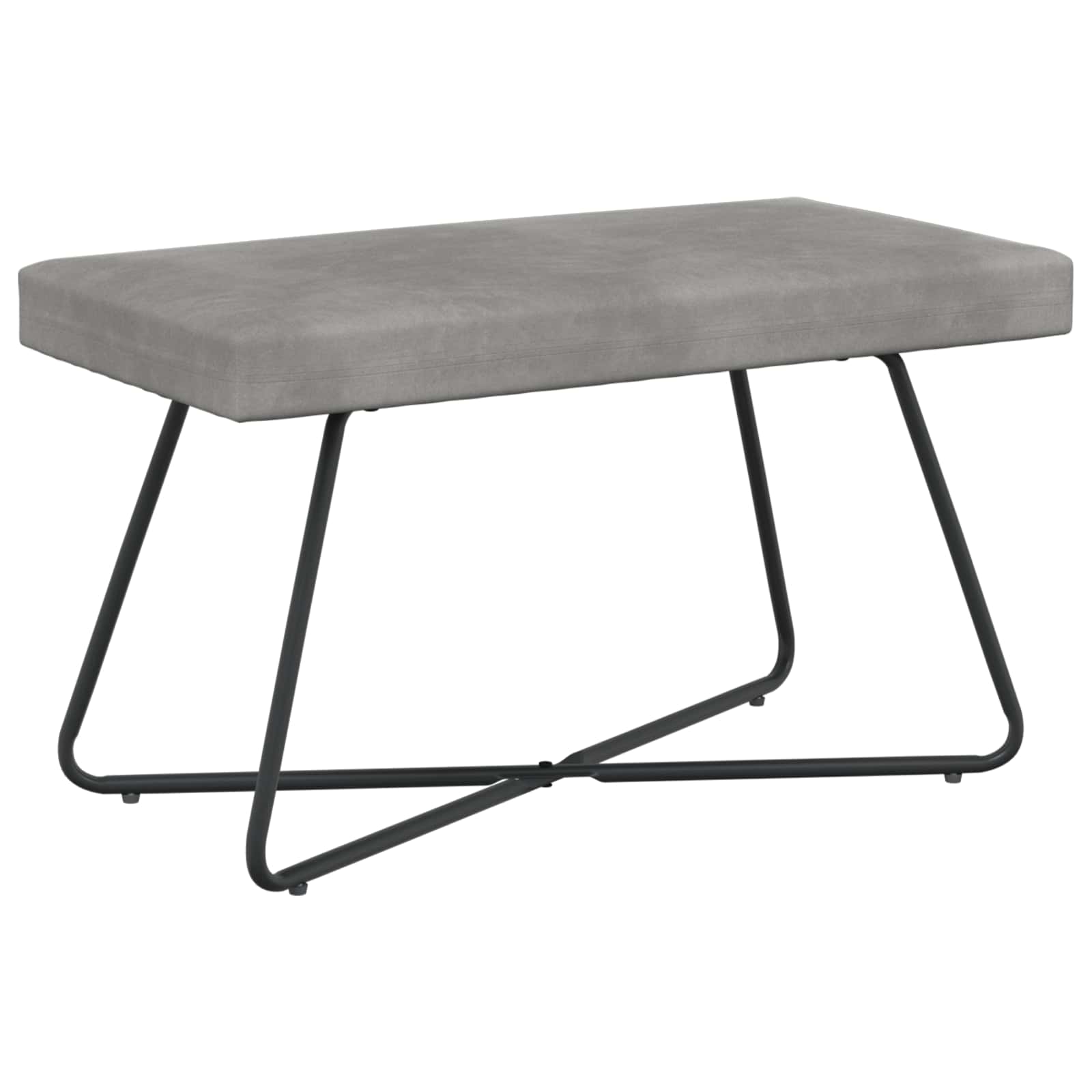 vidaXL Bank Effen Lichtgrijs 80 x 40 x 45 cm Fluweel