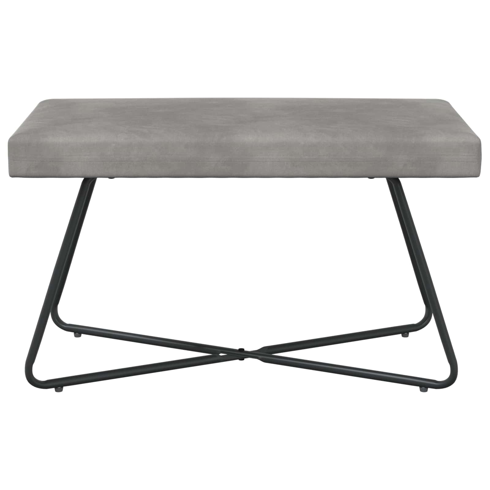 vidaXL Bank Effen Lichtgrijs 80 x 40 x 45 cm Fluweel