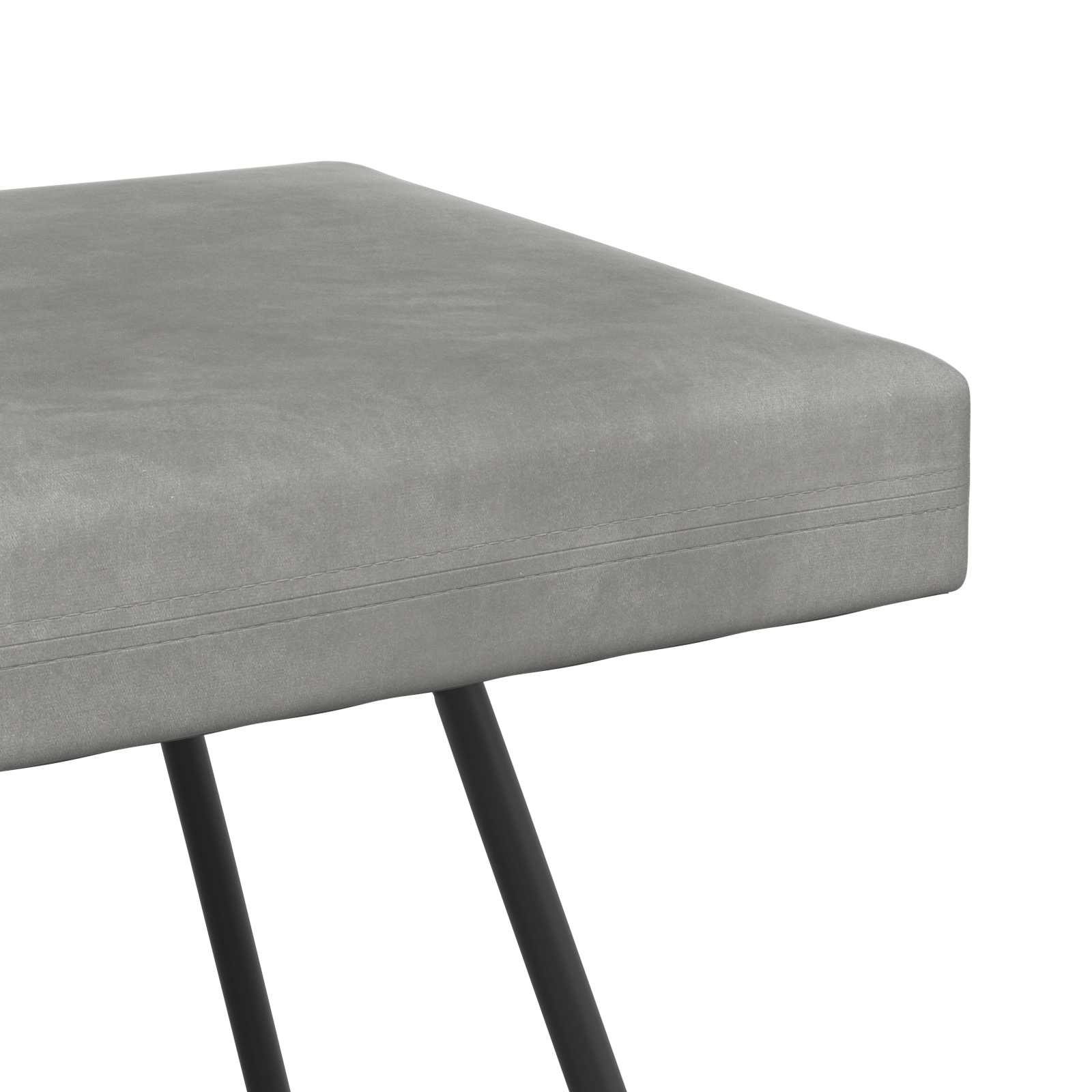 vidaXL Bank Effen Lichtgrijs 80 x 40 x 45 cm Fluweel