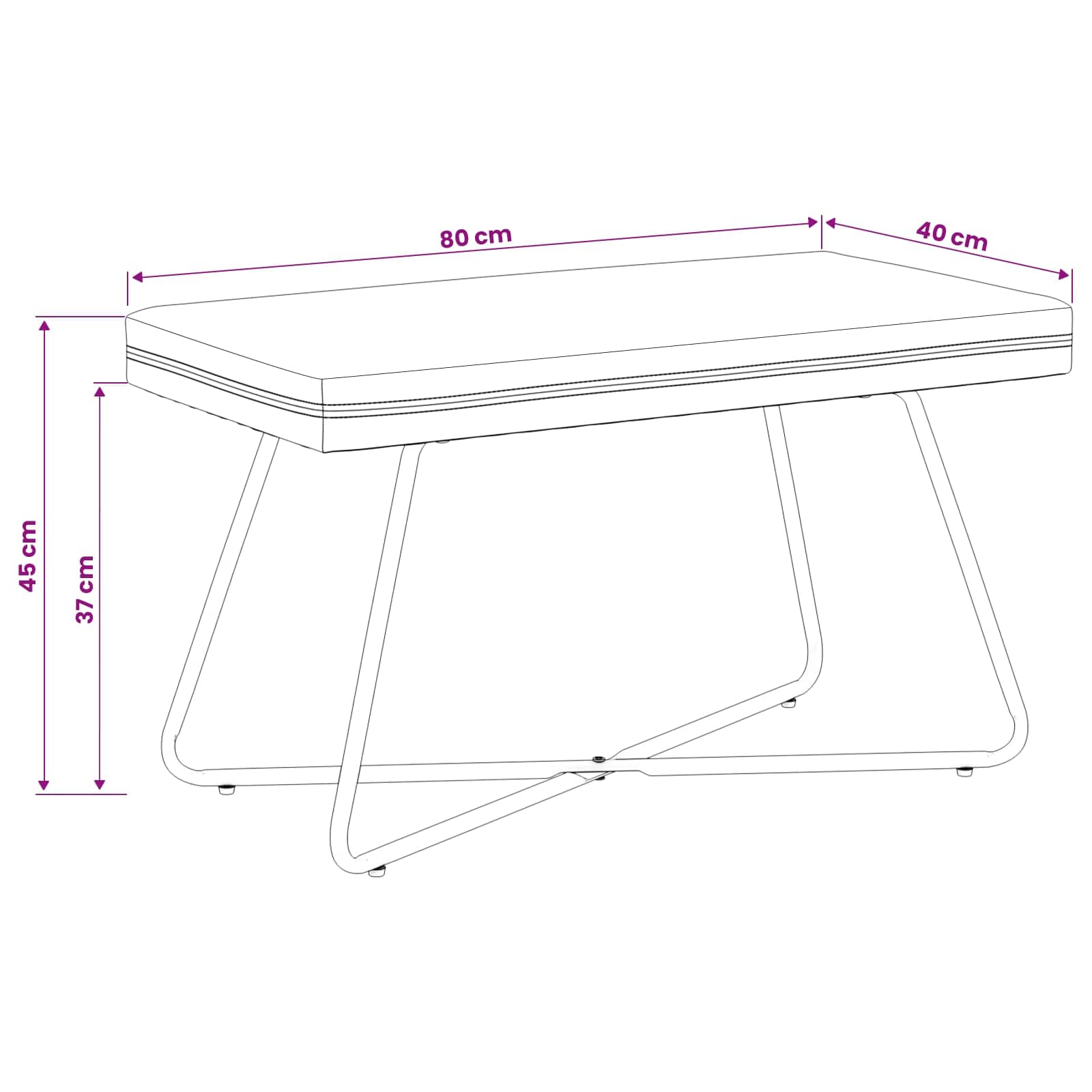 vidaXL Bank Effen Lichtgrijs 80 x 40 x 45 cm Fluweel
