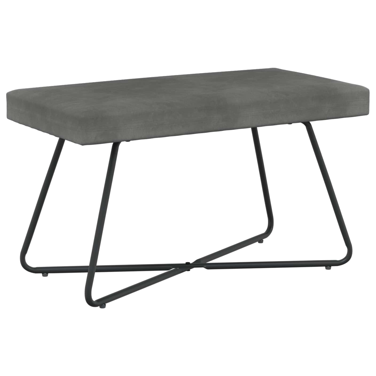 vidaXL Bank Effen Lichtgrijs 80 x 40 x 45 cm Fluweel