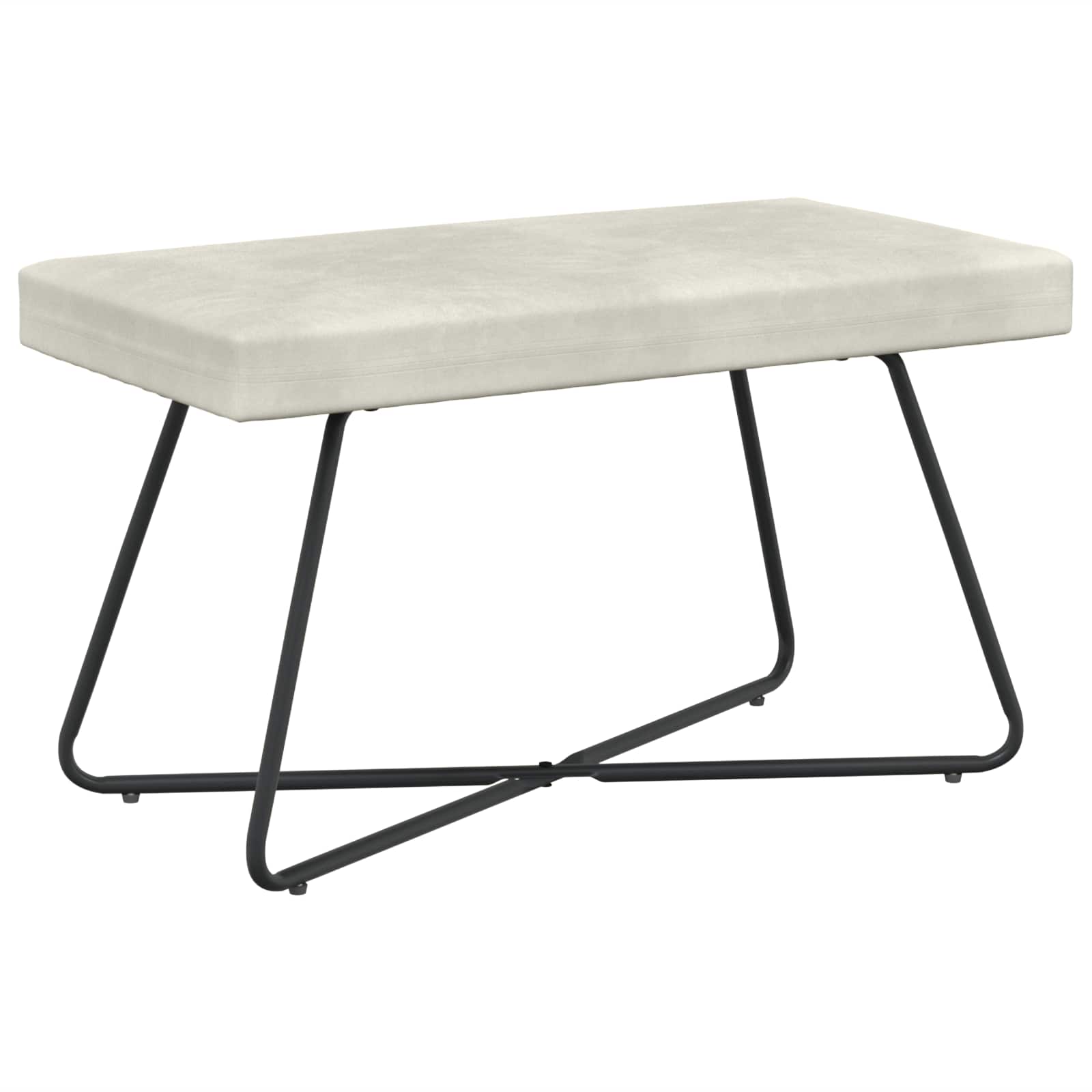 vidaXL Bank Effen Lichtgrijs 80 x 40 x 45 cm Fluweel