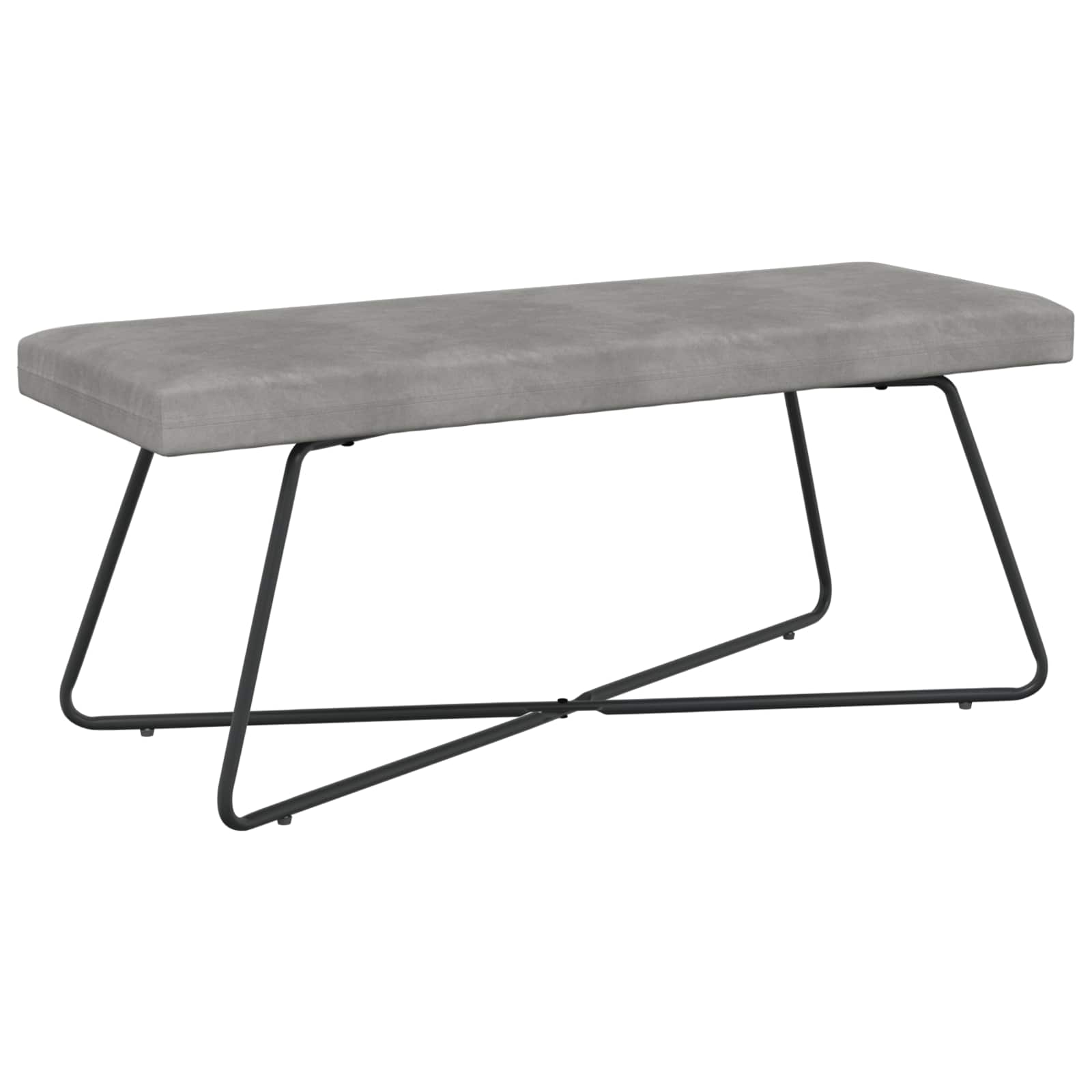vidaXL Bank Effen Lichtgrijs 80 x 40 x 45 cm Fluweel