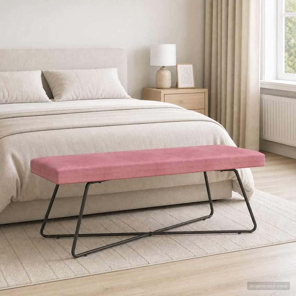 vidaXL Bank Effen Lichtgrijs 80 x 40 x 45 cm Fluweel