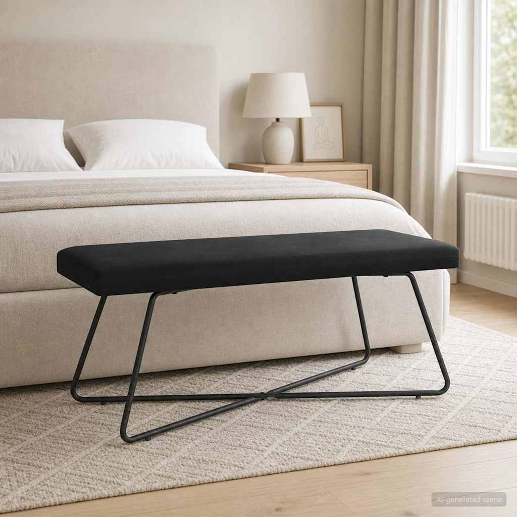 vidaXL Bank Effen Lichtgrijs 80 x 40 x 45 cm Fluweel